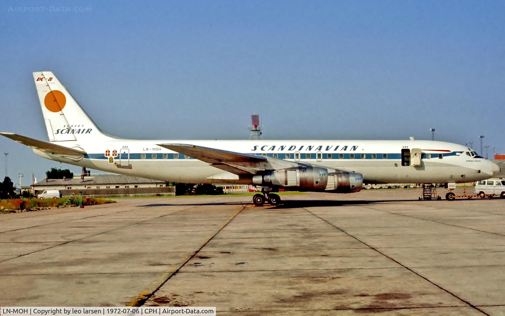 LN-MOH, 1966 Douglas DC-8-55 C/N 45767, Copenhagen 6.7.1972