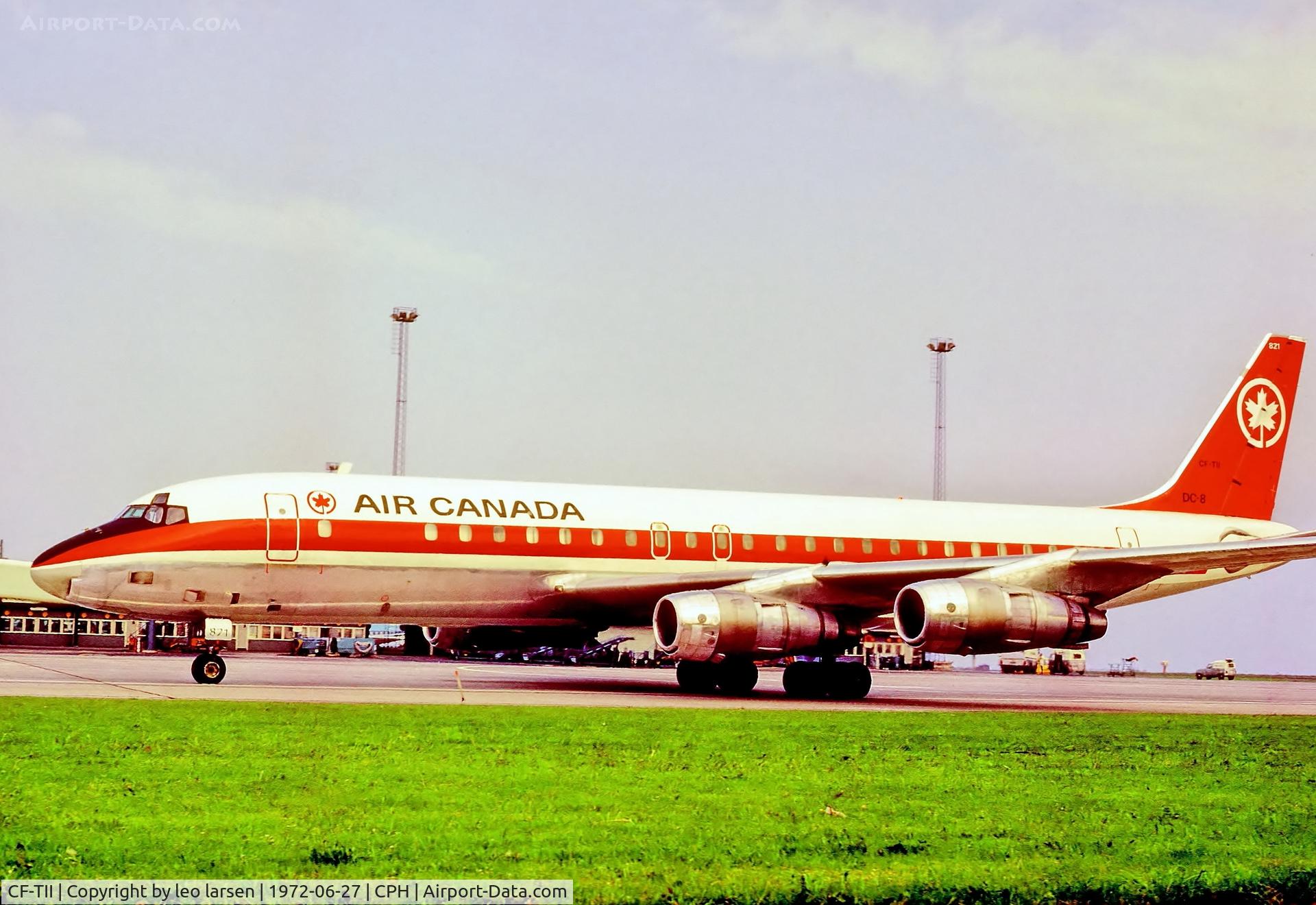 CF-TII, 1968 Douglas DC-8-53 C/N 45934, Copenhagen 27.6.1972