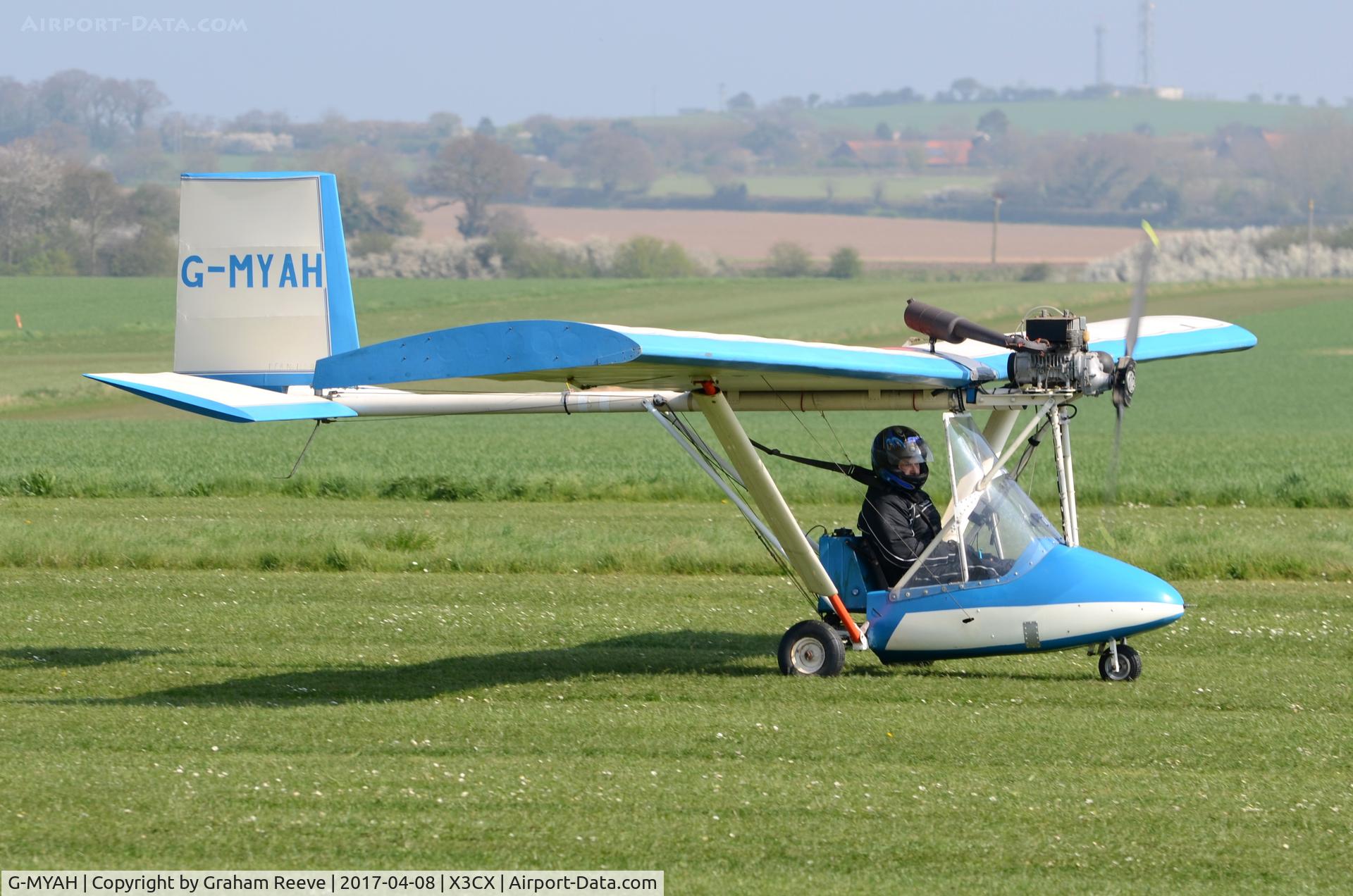 G-MYAH, 1993 Whittaker MW-5 Sorcerer C/N PFA 163-11233, Just landed at Northrepps.