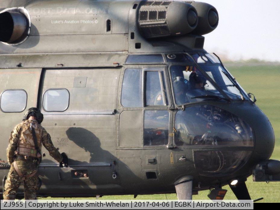 ZJ955, Aerospatiale Puma HC.2 C/N 1363, From Sywell Aerodrome on Thursday.