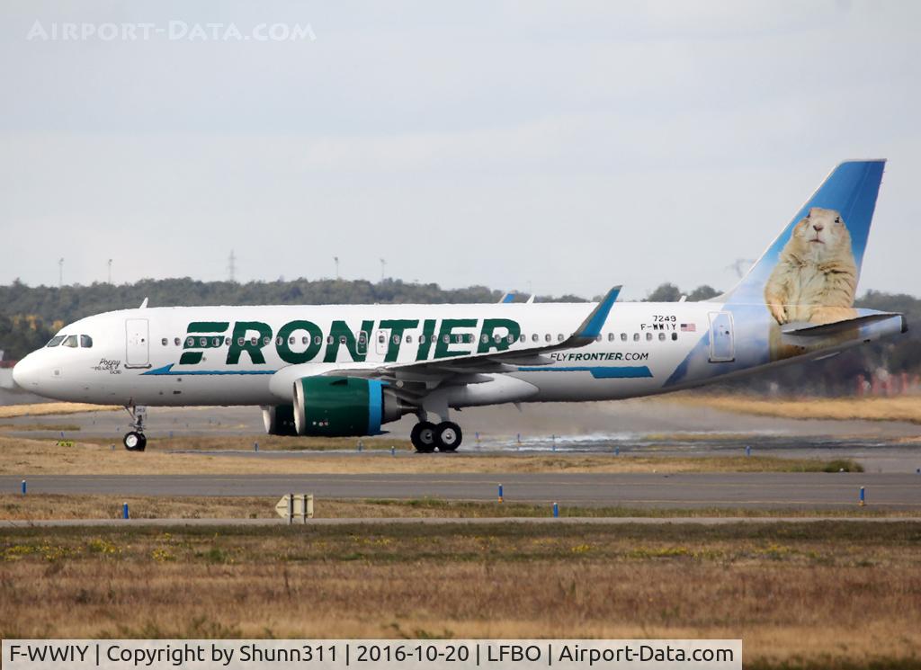 F-WWIY, 2016 Airbus A320-251N C/N 7249, C/n 7249 - To be N303FR 'Poppy the Prairie Dog'