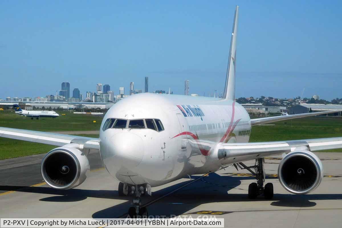 P2-PXV, 1999 Boeing 767-341/ER C/N 30341, At Brisbane