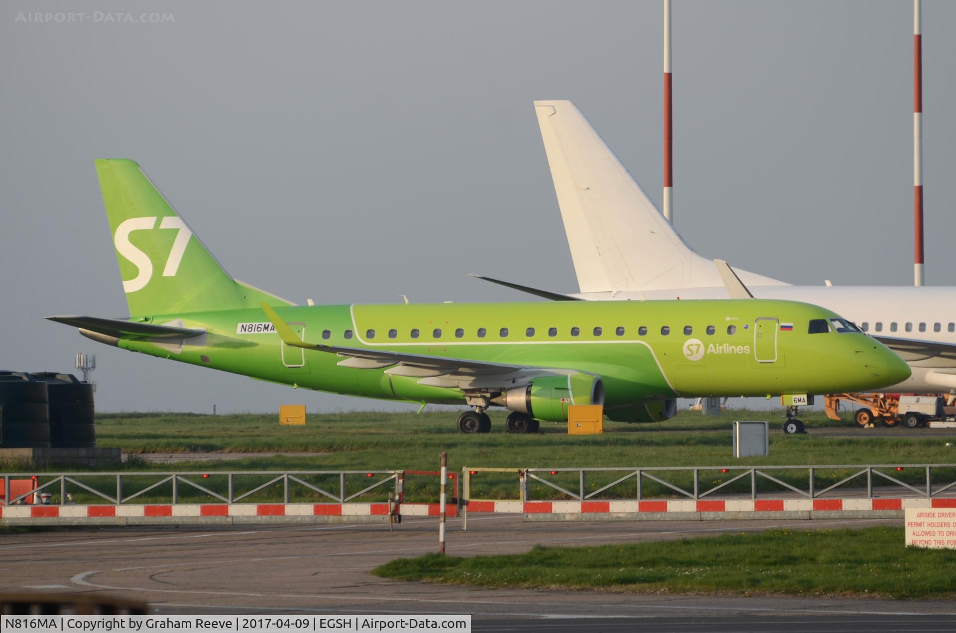 N816MA, 2004 Embraer 170SU (ERJ-170-100SU) C/N 17000037, Just out of paint and in S7 colour scheme.