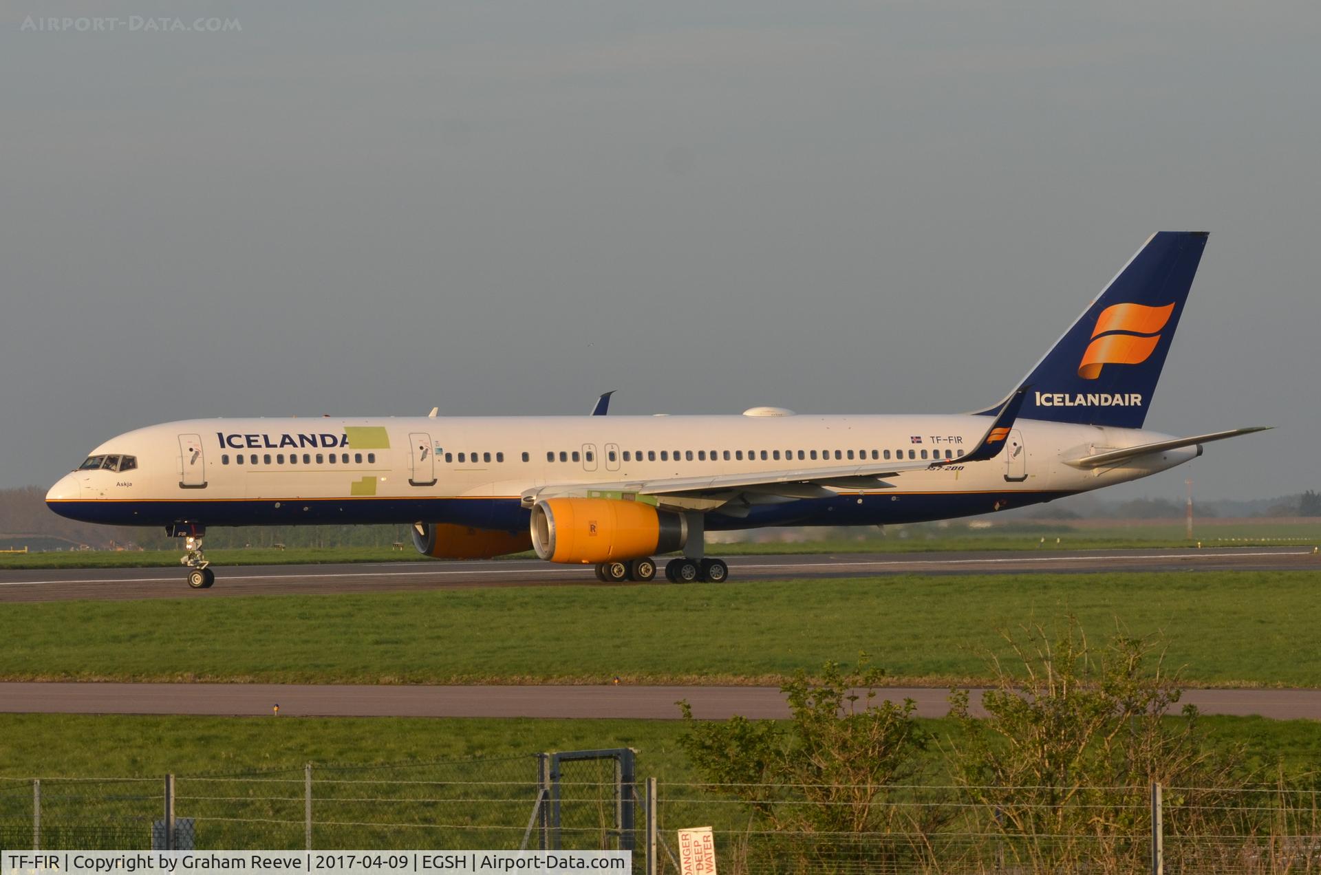 TF-FIR, 1994 Boeing 757-256 C/N 26242, Just landed at Norwich.