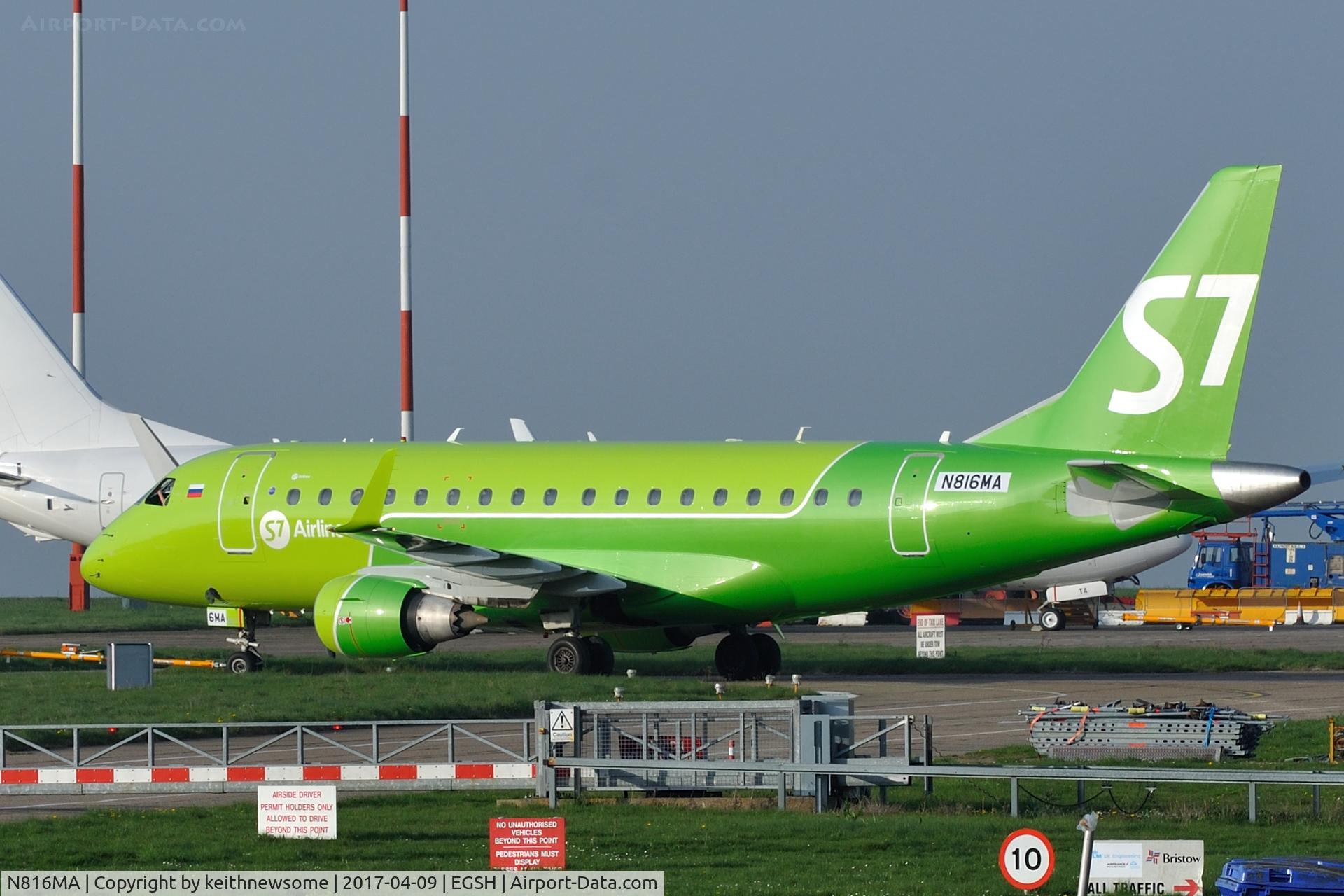 N816MA, 2004 Embraer 170SU (ERJ-170-100SU) C/N 17000037, Removed from spray in S7 colour scheme.