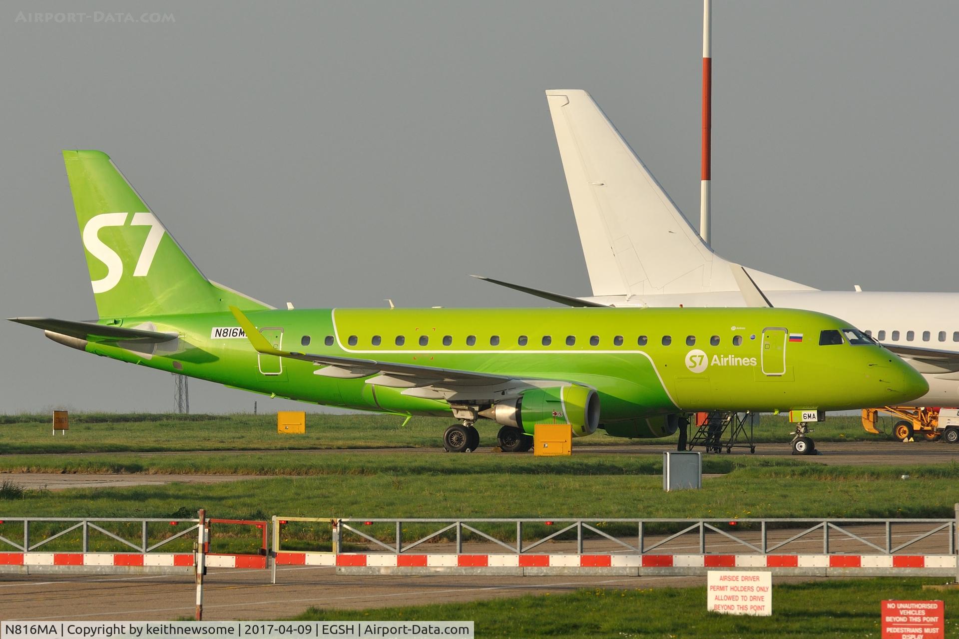 N816MA, 2004 Embraer 170SU (ERJ-170-100SU) C/N 17000037, Removed from spray in S7 colour scheme.