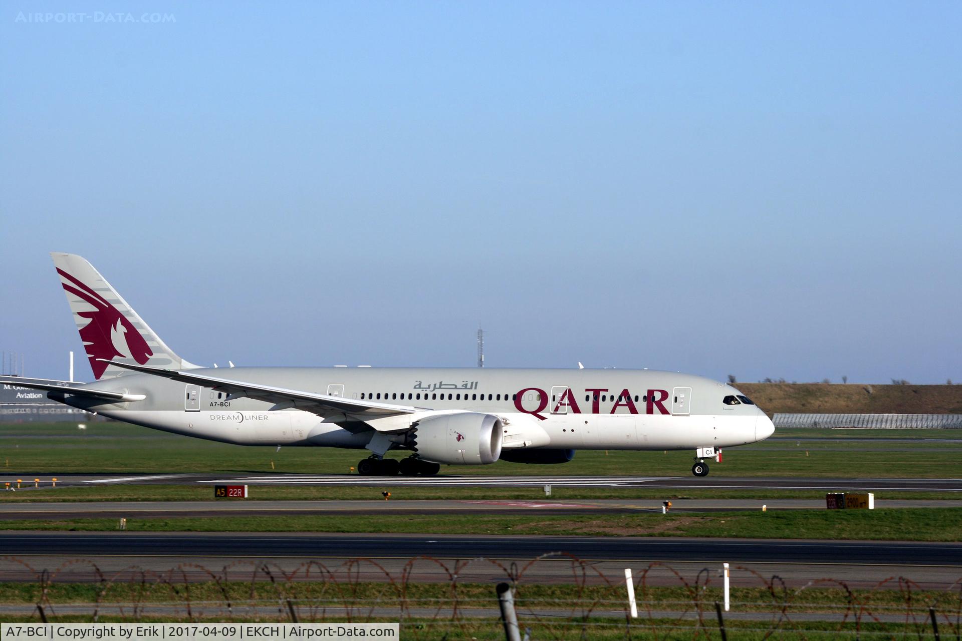 A7-BCI, 2013 Boeing 787-8 Dreamliner Dreamliner C/N 38327, A7-BCI taking off rw 22R