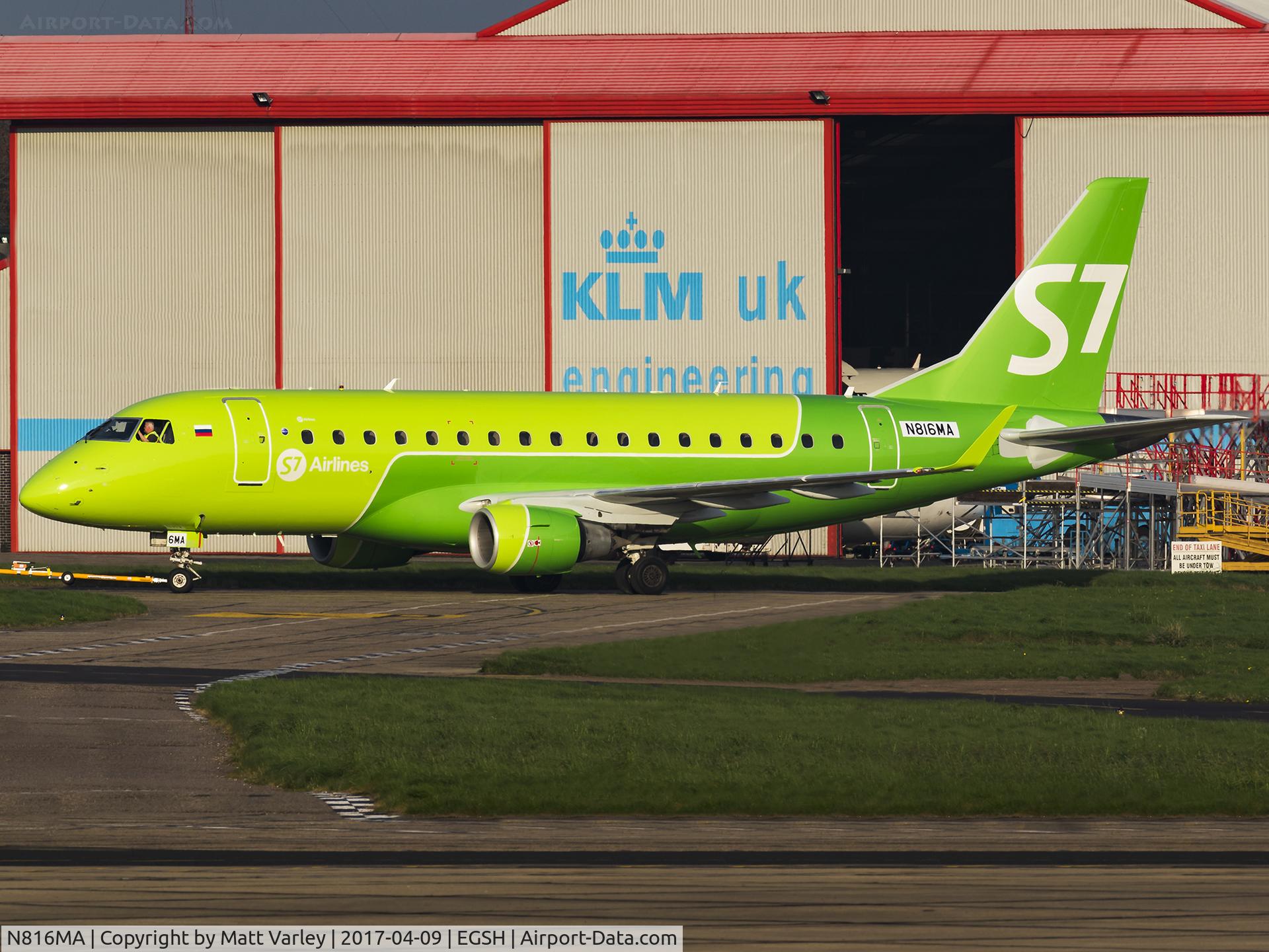 N816MA, 2004 Embraer 170SU (ERJ-170-100SU) C/N 17000037, Fresh out of spray in a brand new S7 Livery