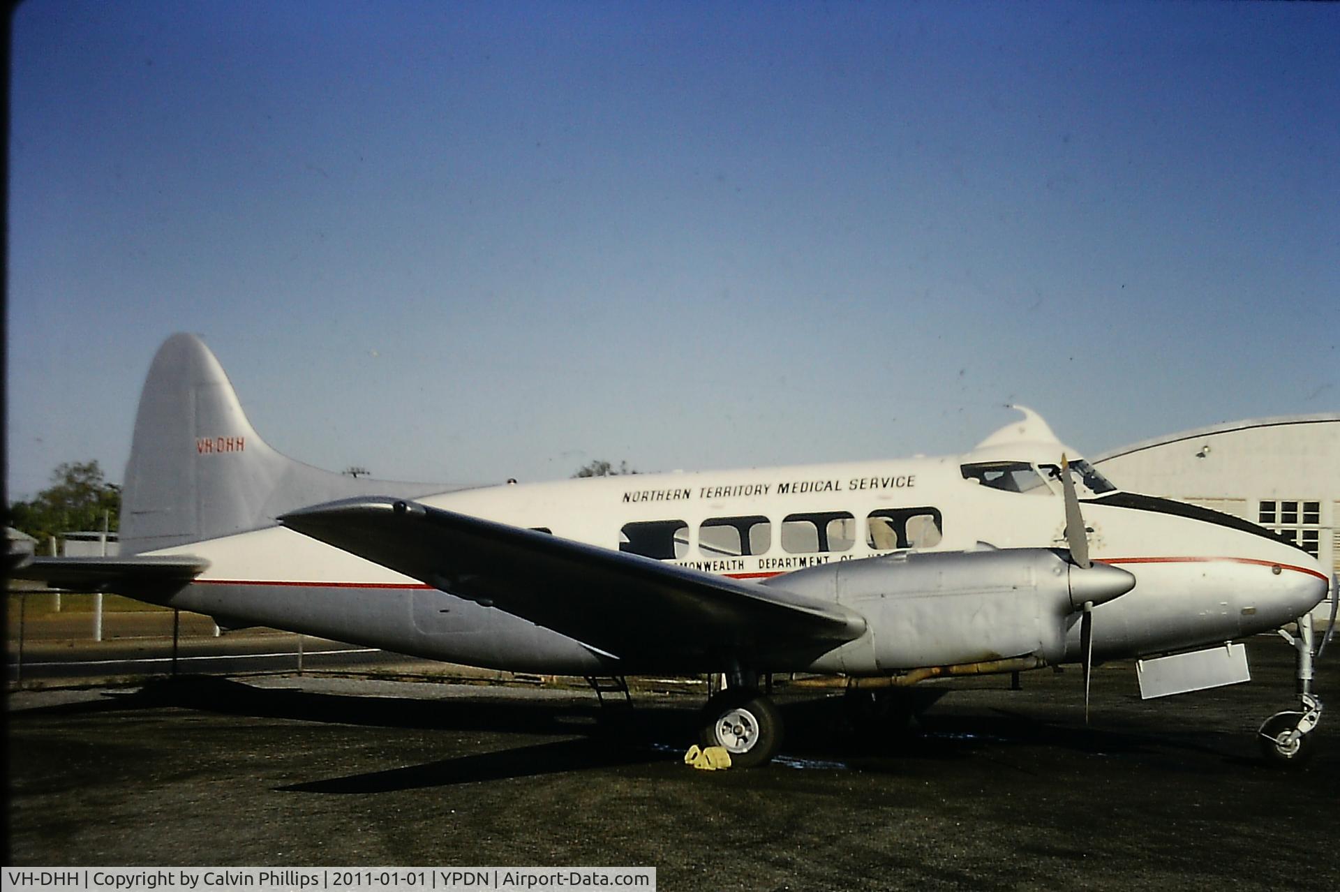 VH-DHH, De Havilland DH-104 Dove 6 C/N 04499, My godmother was a nurse on this aircraft. Photo from my father's travel collection. Kym Phillips