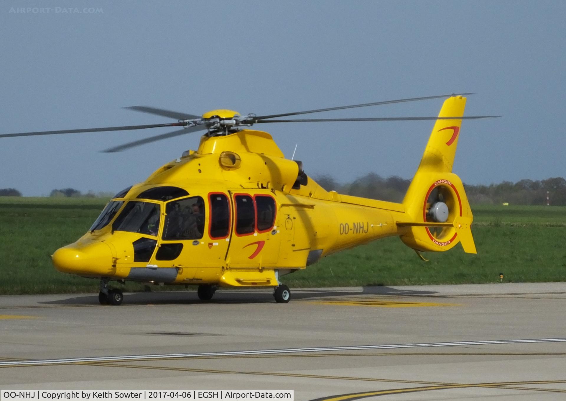 OO-NHJ, 2009 Eurocopter EC-155B-1 C/N 6842, Arriving at Norwich