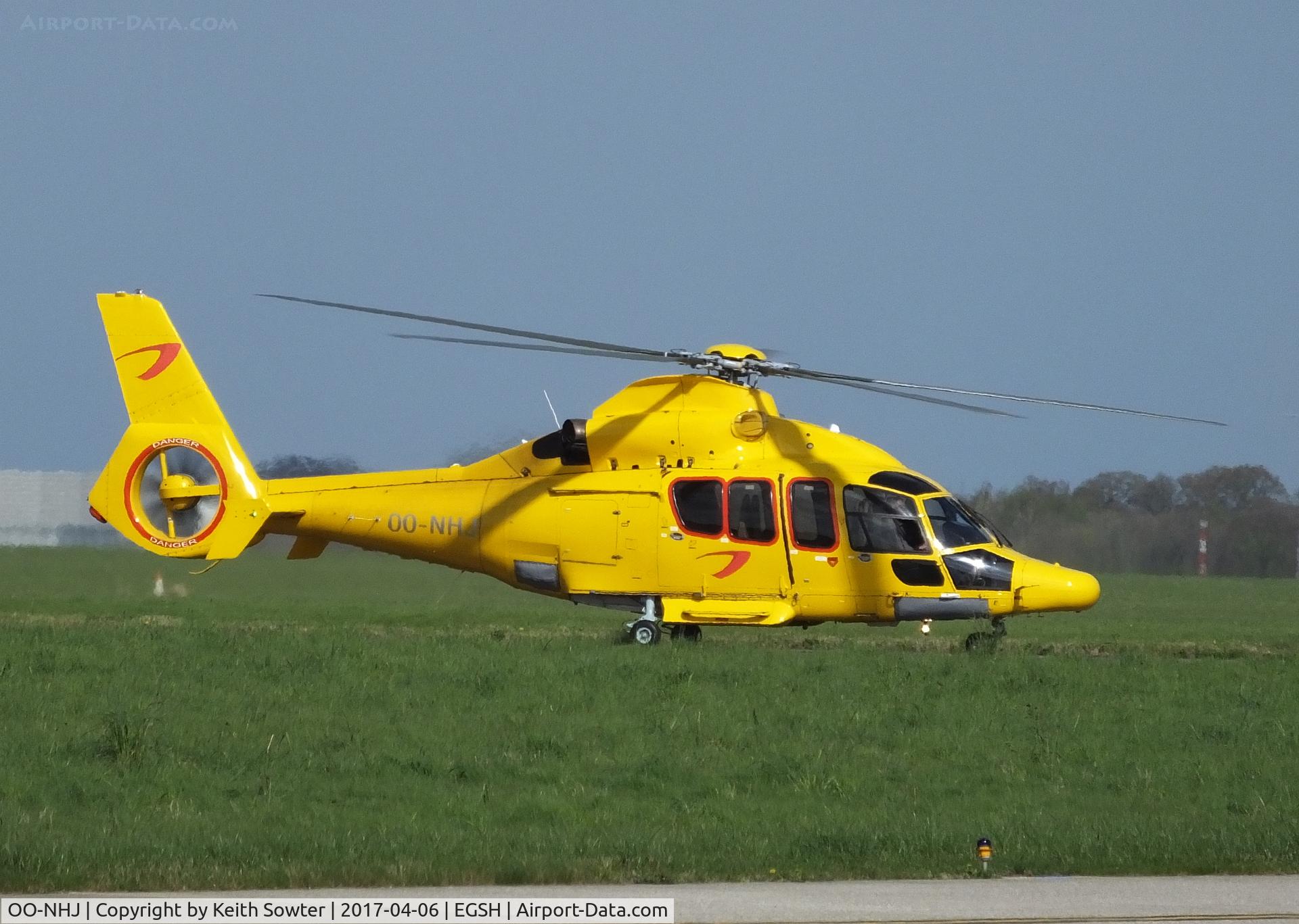 OO-NHJ, 2009 Eurocopter EC-155B-1 C/N 6842, Arriving at Norwich