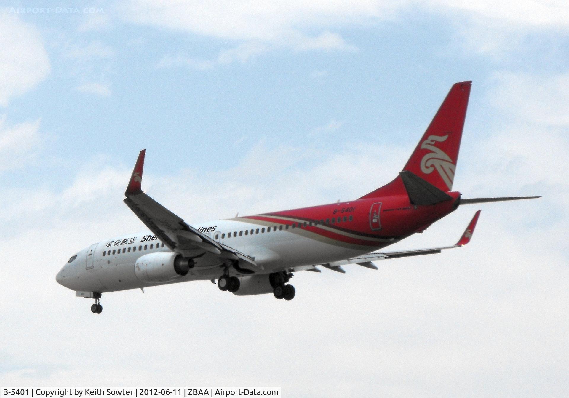 B-5401, 2008 Boeing 737-87L C/N 35530/2703, On short finals