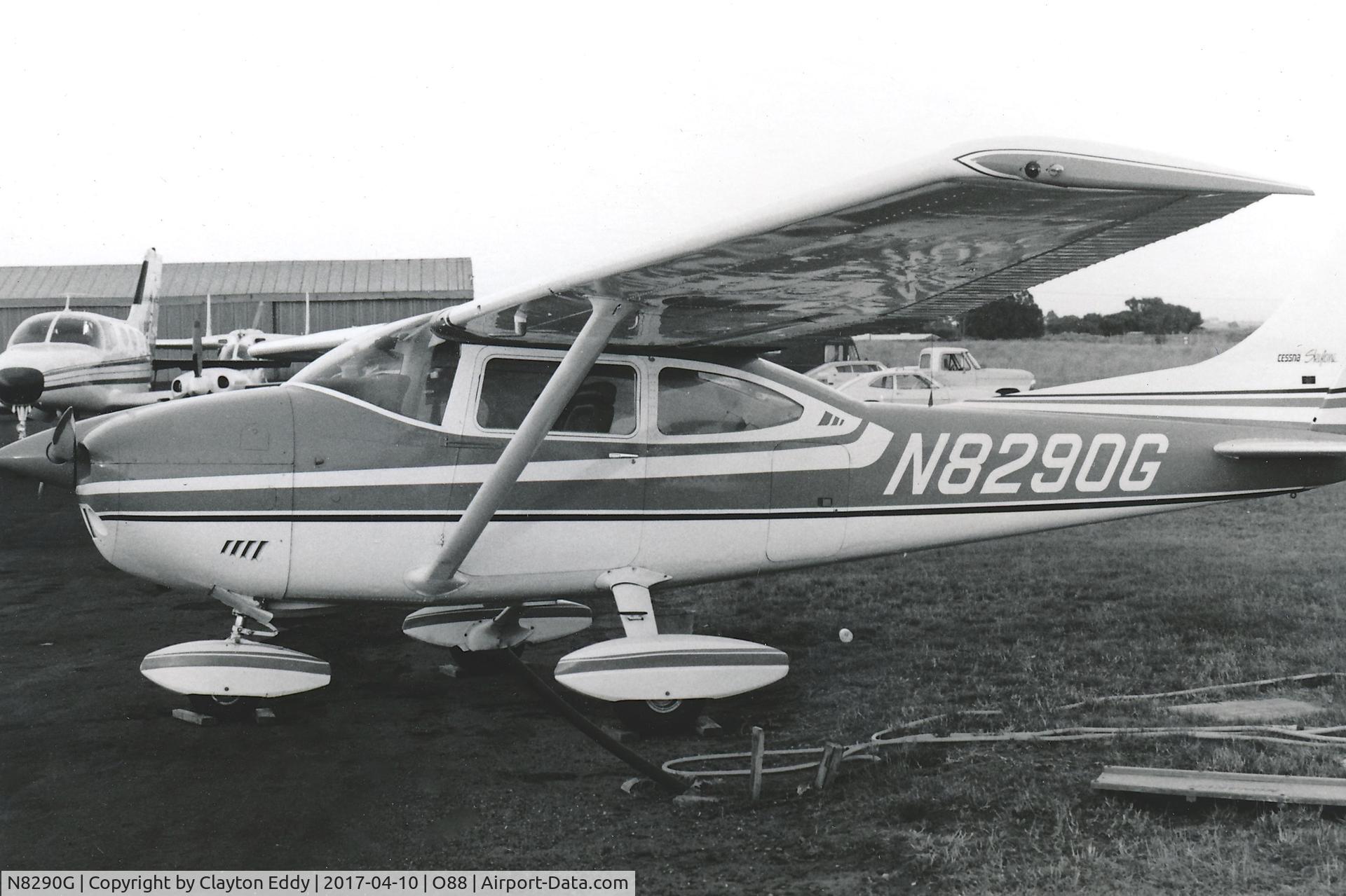 N8290G, 1974 Cessna 182P Skylane C/N 18263362, Old Rio Vista Airport. Late 1970's.