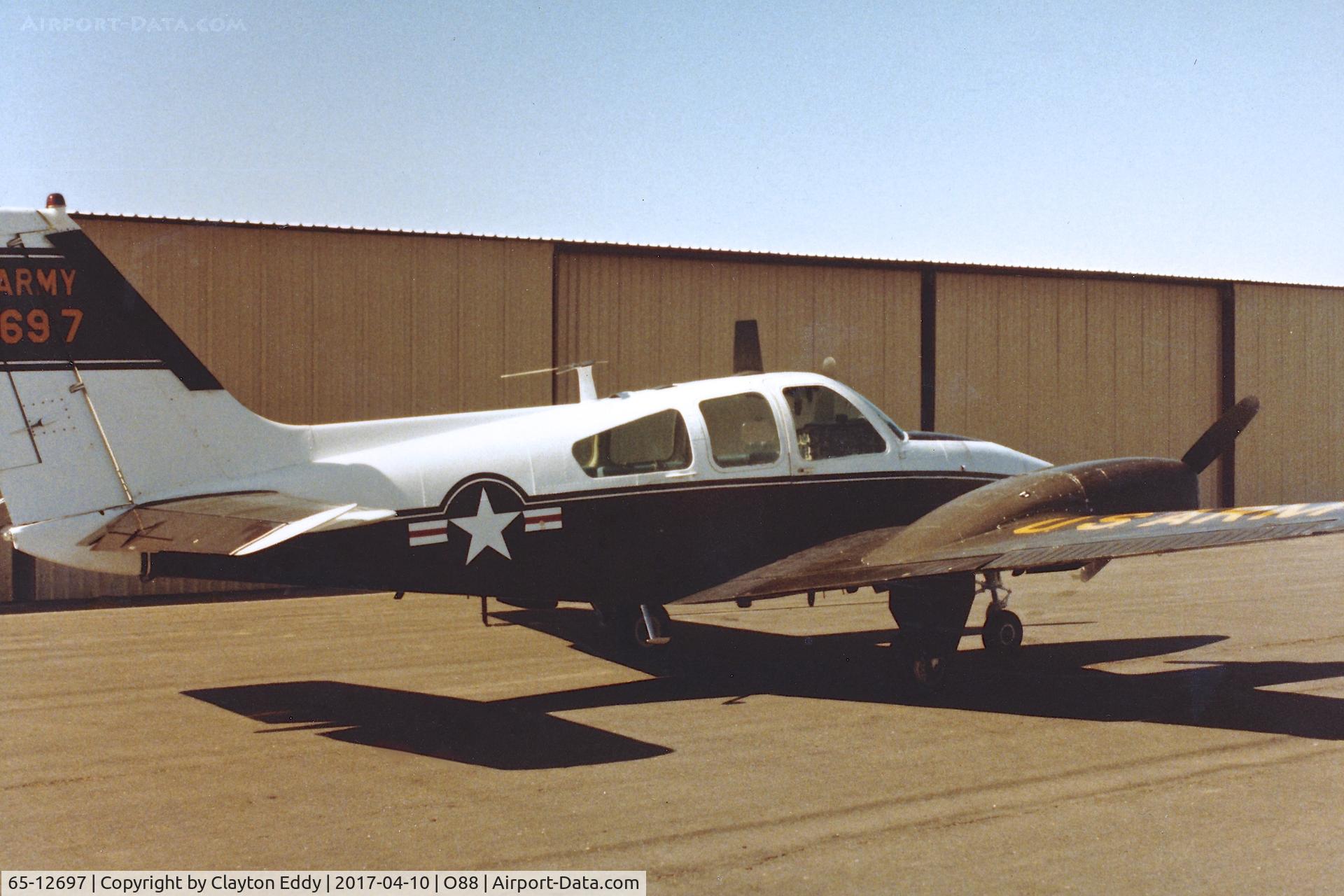 65-12697, 1965 Beech T-42A Cochise C/N TF-19, Old Rio Vista Airport in California Late 1970's