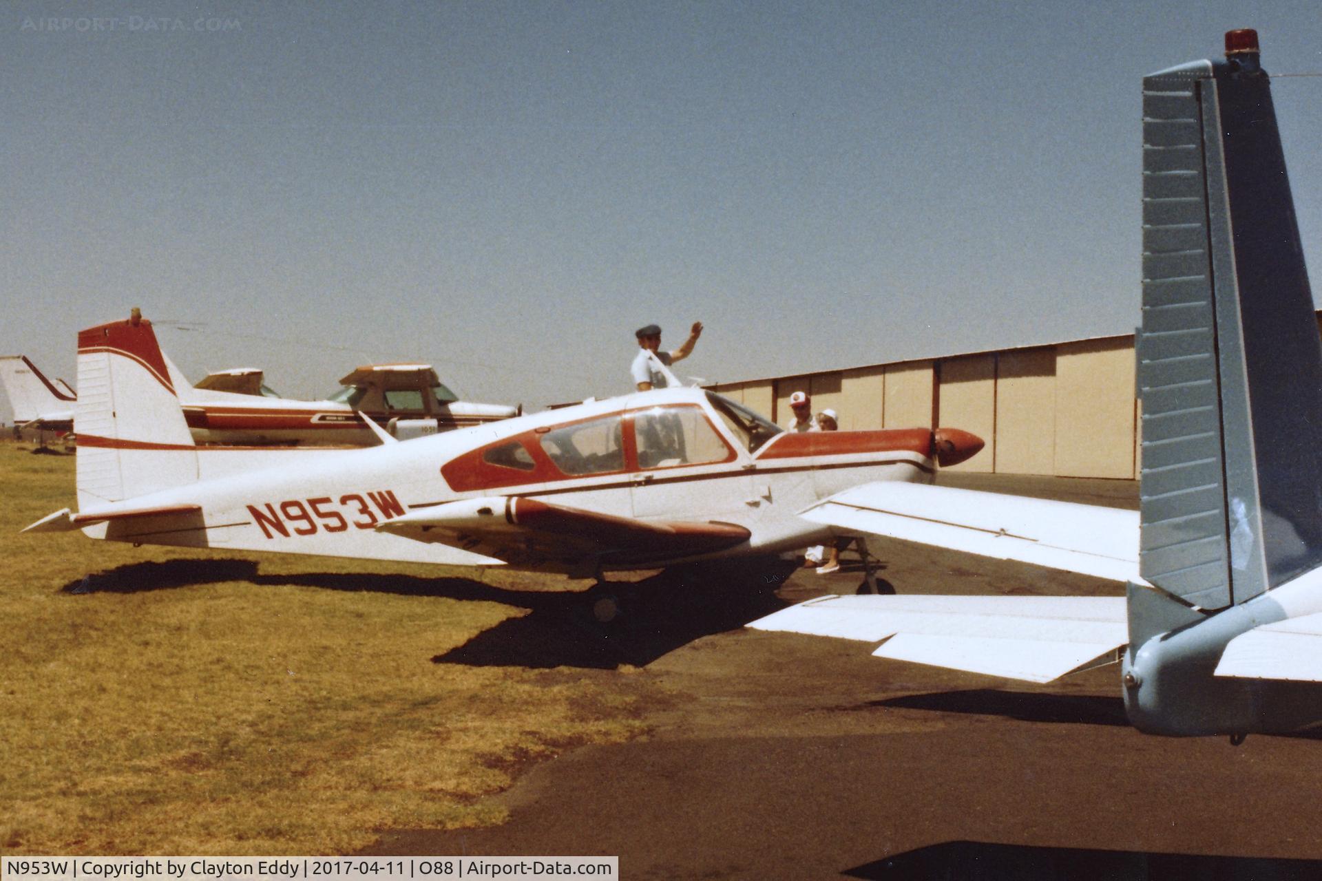 N953W, 1968 SIAI-Marchetti S-205-22R C/N 4-153, Old Rio Vista Airport California 1980's