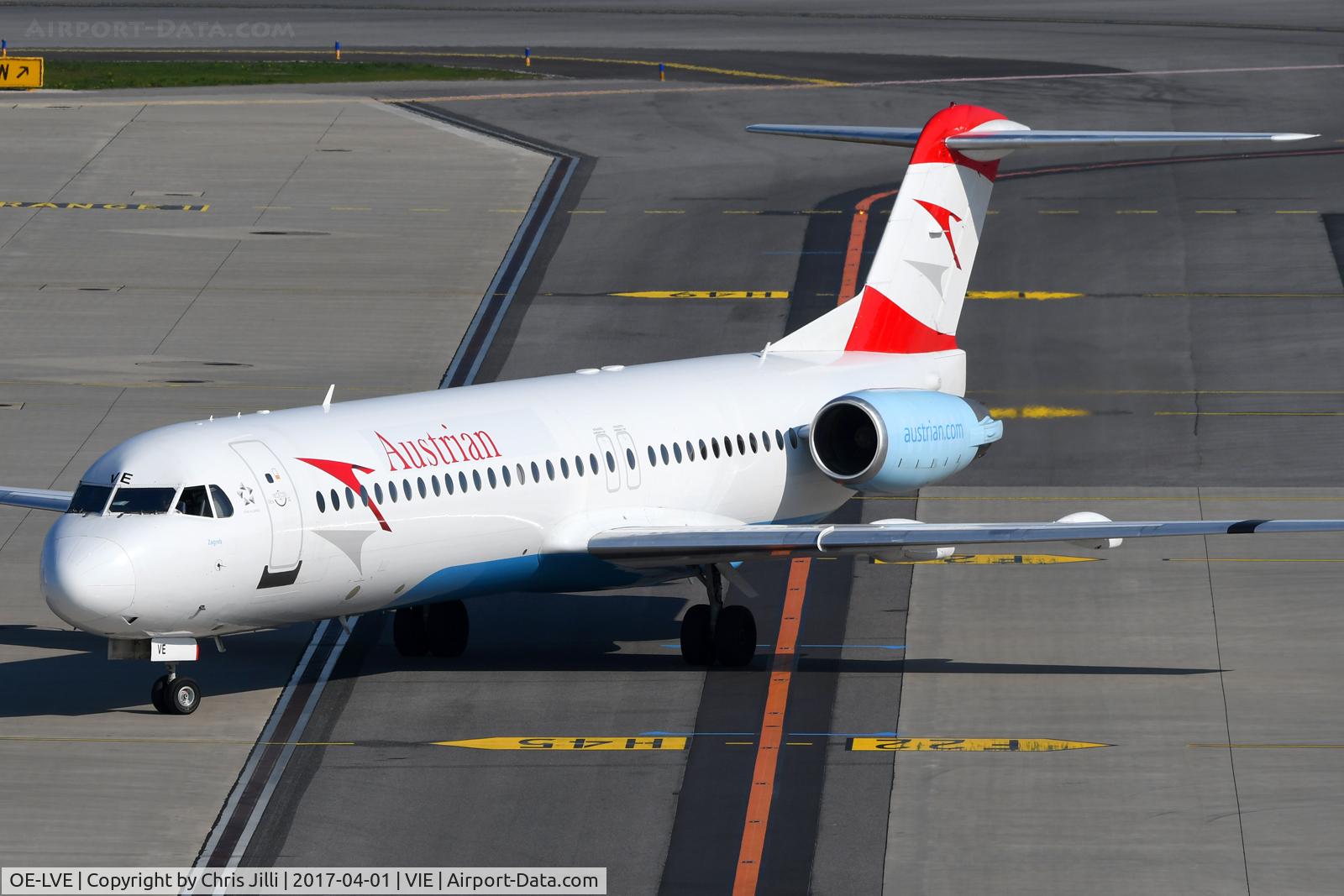 OE-LVE, 1994 Fokker 100 (F-28-0100) C/N 11499, Austrian Airlines