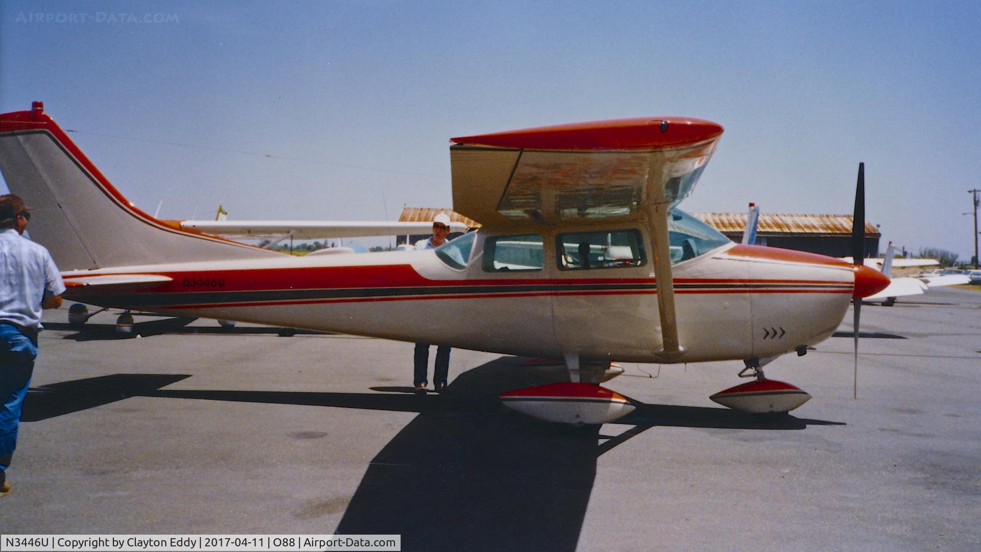 N3446U, 1963 Cessna 182F Skylane C/N 18254846, Old Rio Vista Airport California 1992