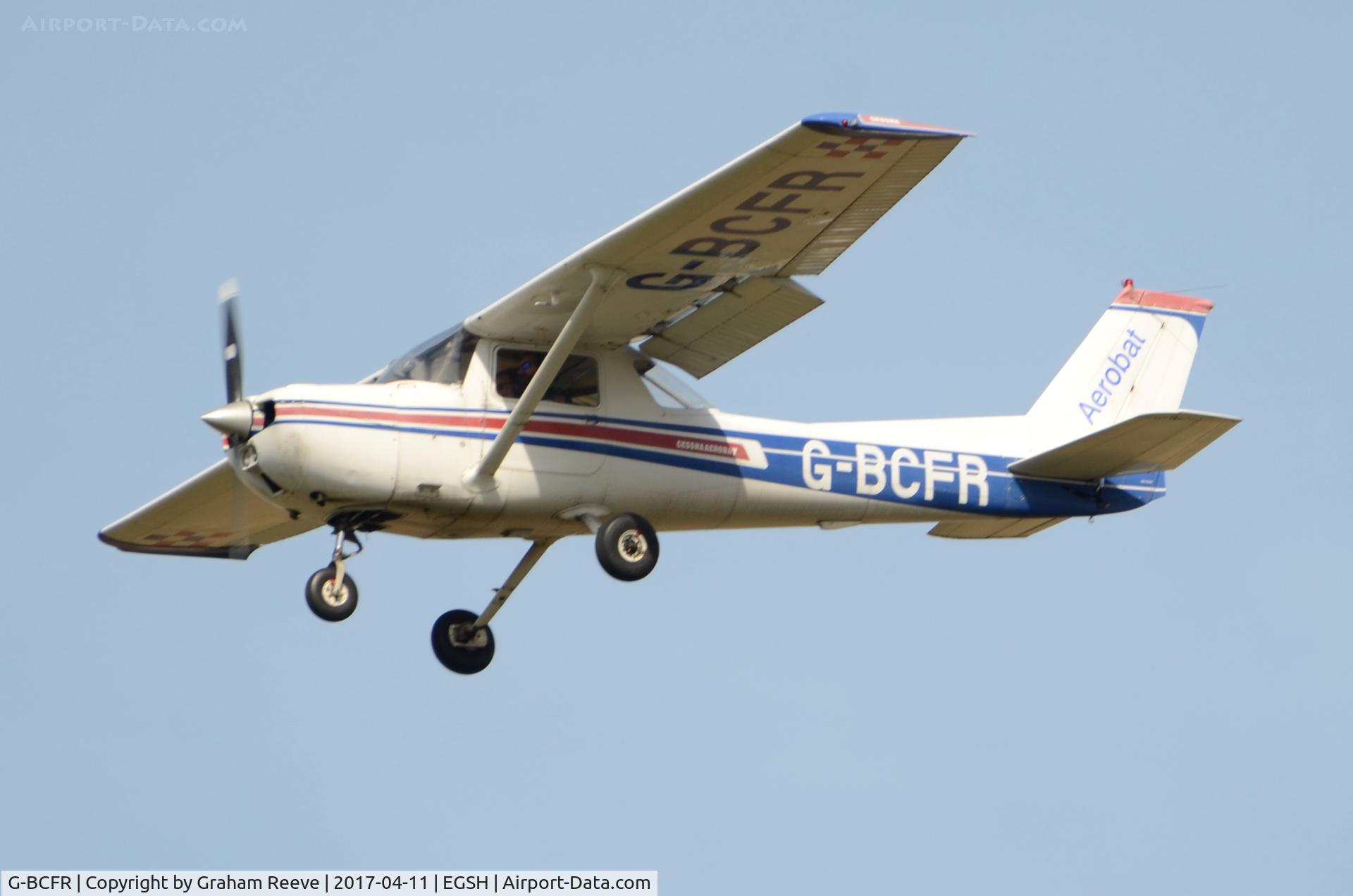 G-BCFR, 1974 Reims FRA150L Aerobat C/N 0244, Landing at Norwich.