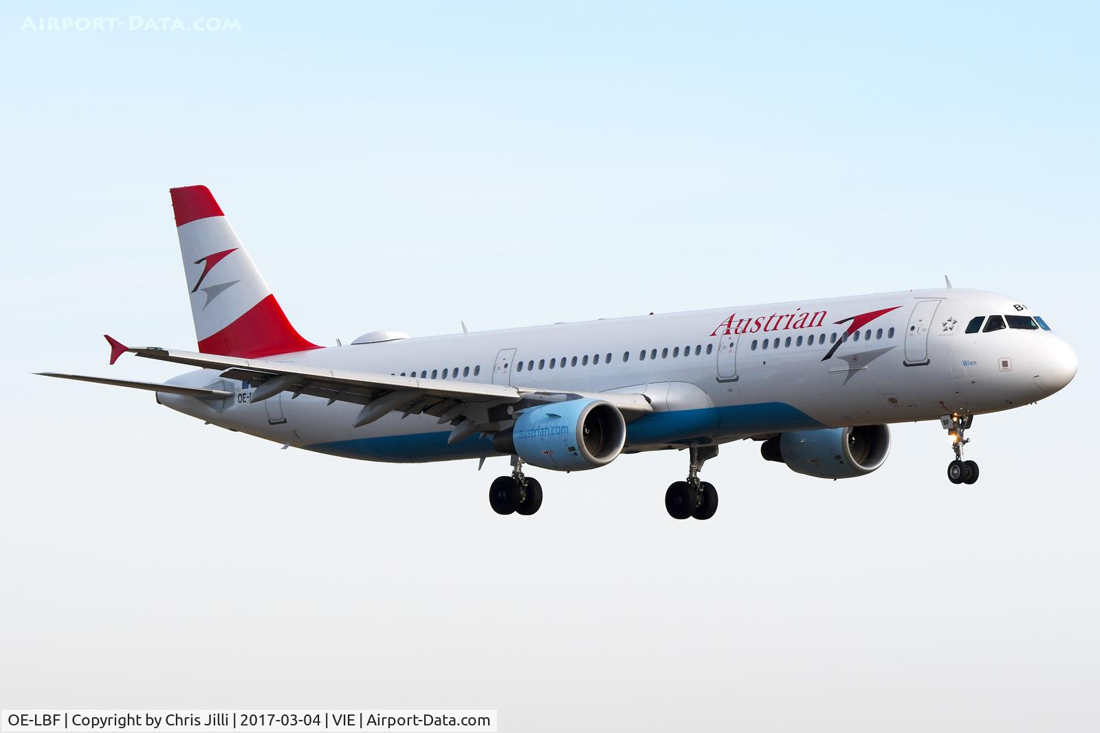 OE-LBF, 2001 Airbus A321-211 C/N 1458, Austrian Airlines
