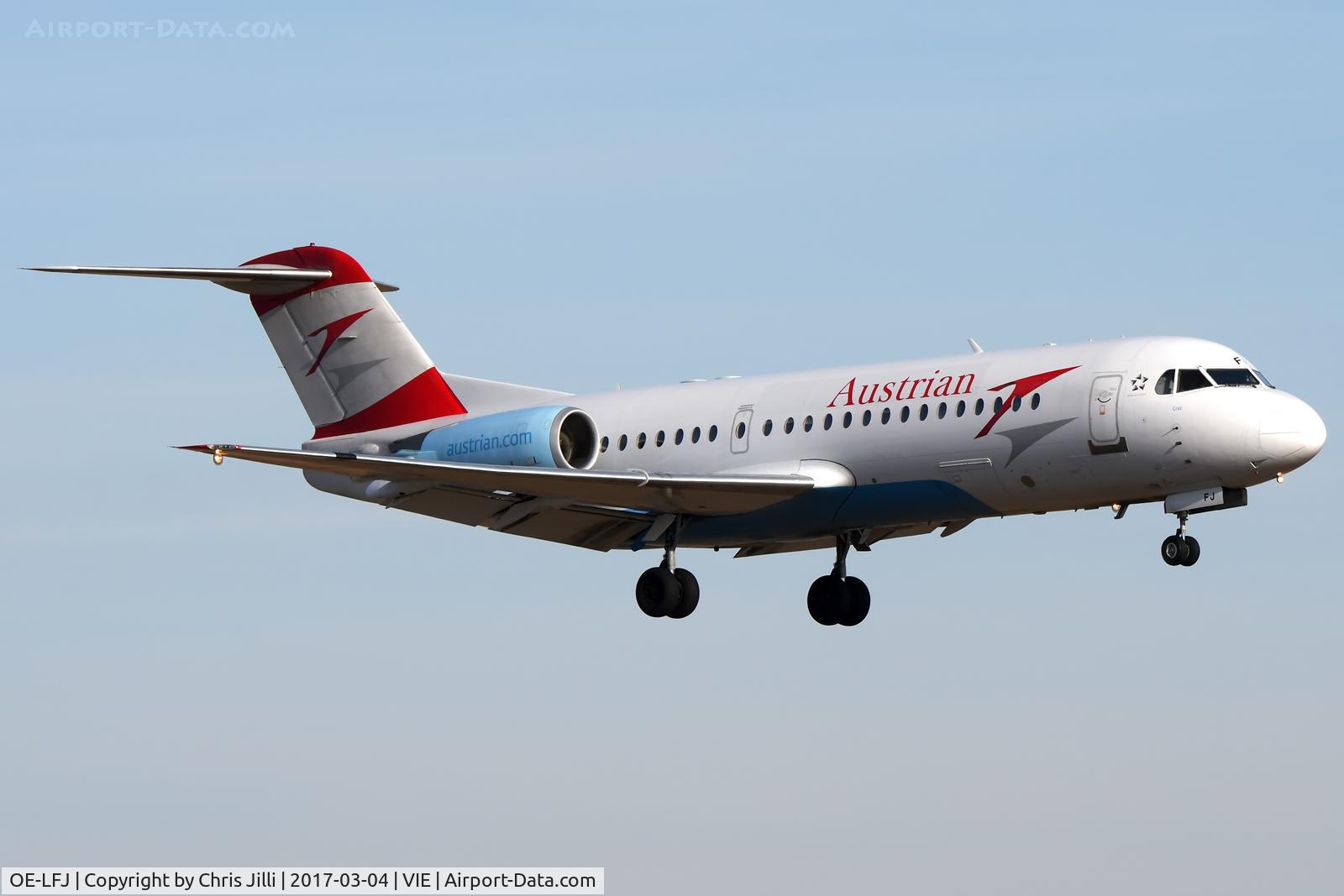OE-LFJ, 1995 Fokker 70 (F-28-0070) C/N 11532, Austrian Airlines