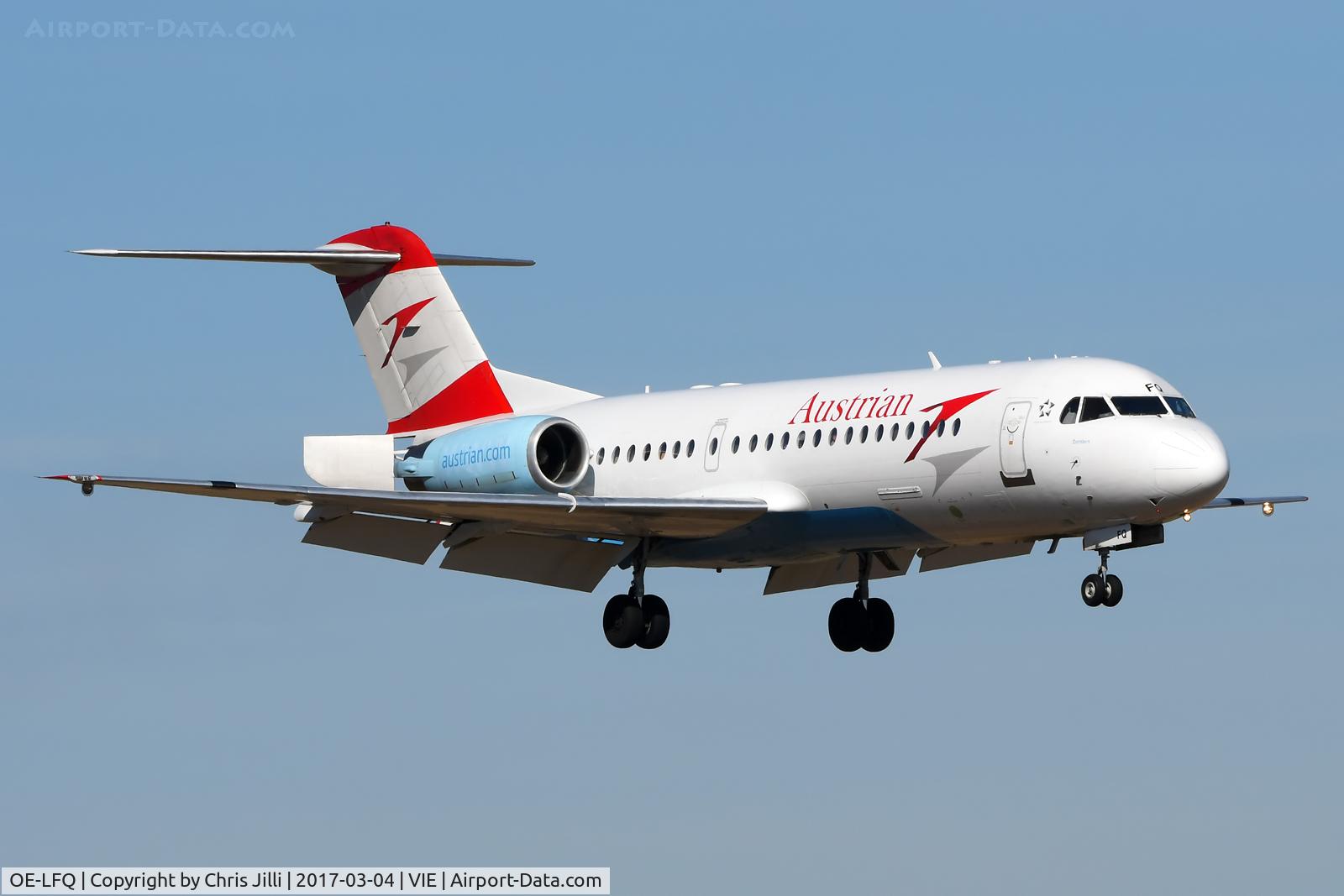 OE-LFQ, 1996 Fokker 70 (F-28-0070) C/N 11568, Austrian Airlines