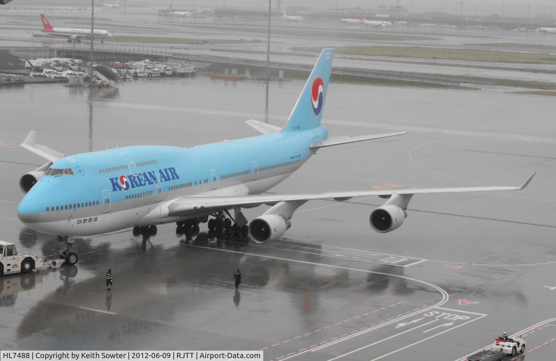 HL7488, Boeing 747-4B5 C/N 26394, On pushback