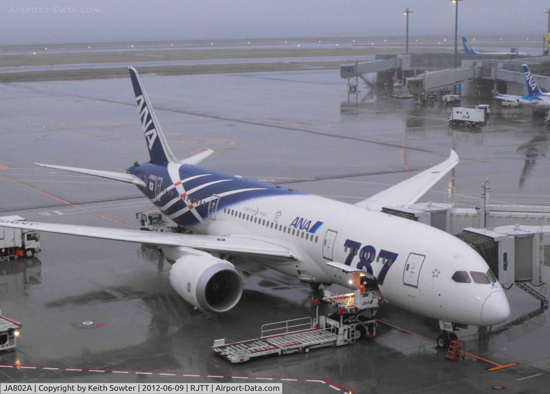 JA802A, 2011 Boeing 787-8 Dreamliner C/N 34497, Parked on stand