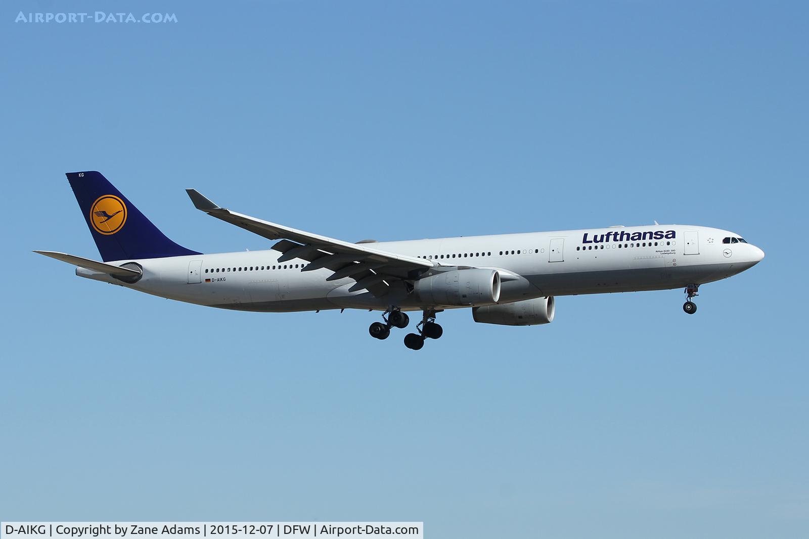 D-AIKG, 2005 Airbus A330-343X C/N 645, Landing at DFW Airport