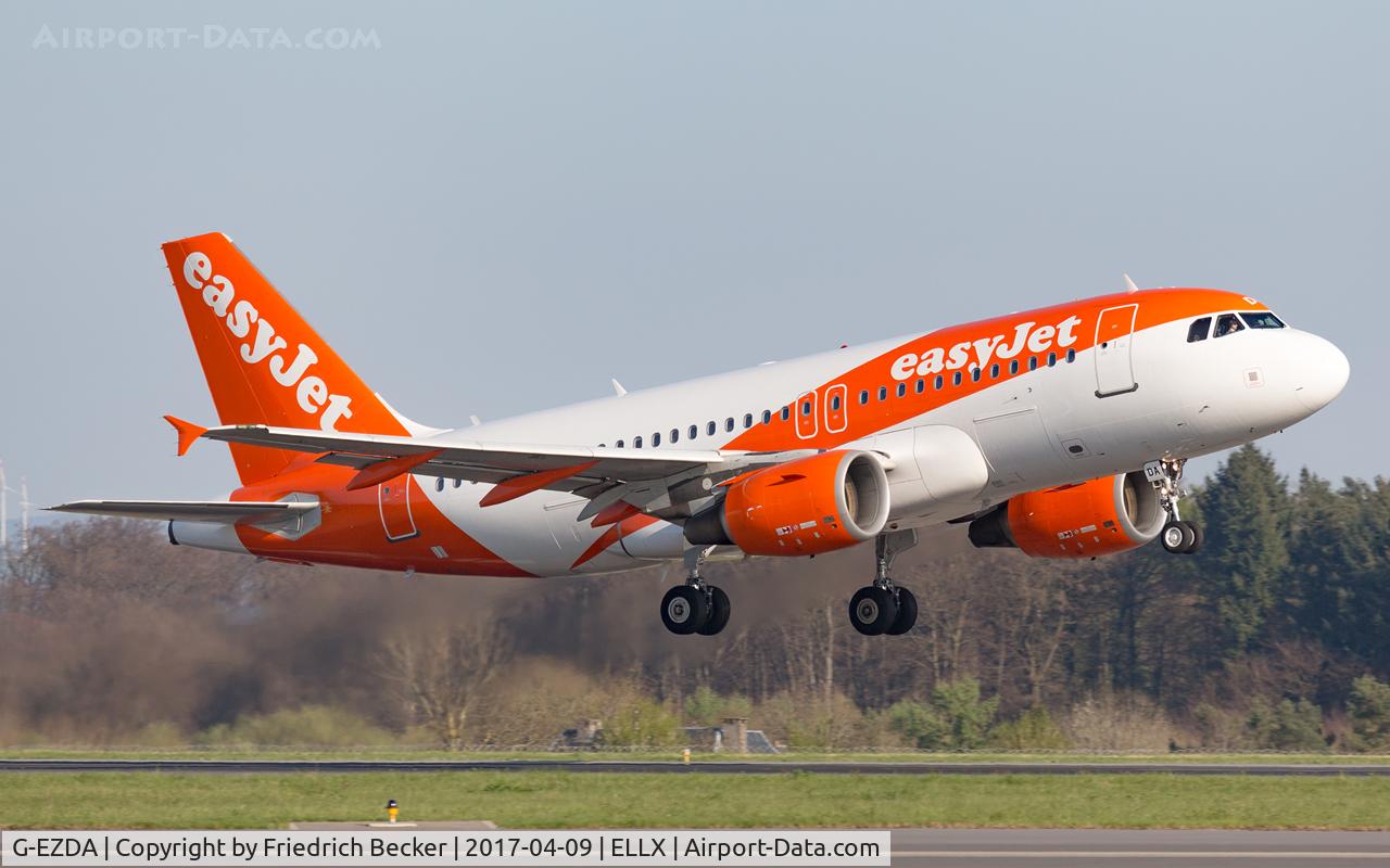 G-EZDA, 2008 Airbus A319-111 C/N 3413, departure via RW24