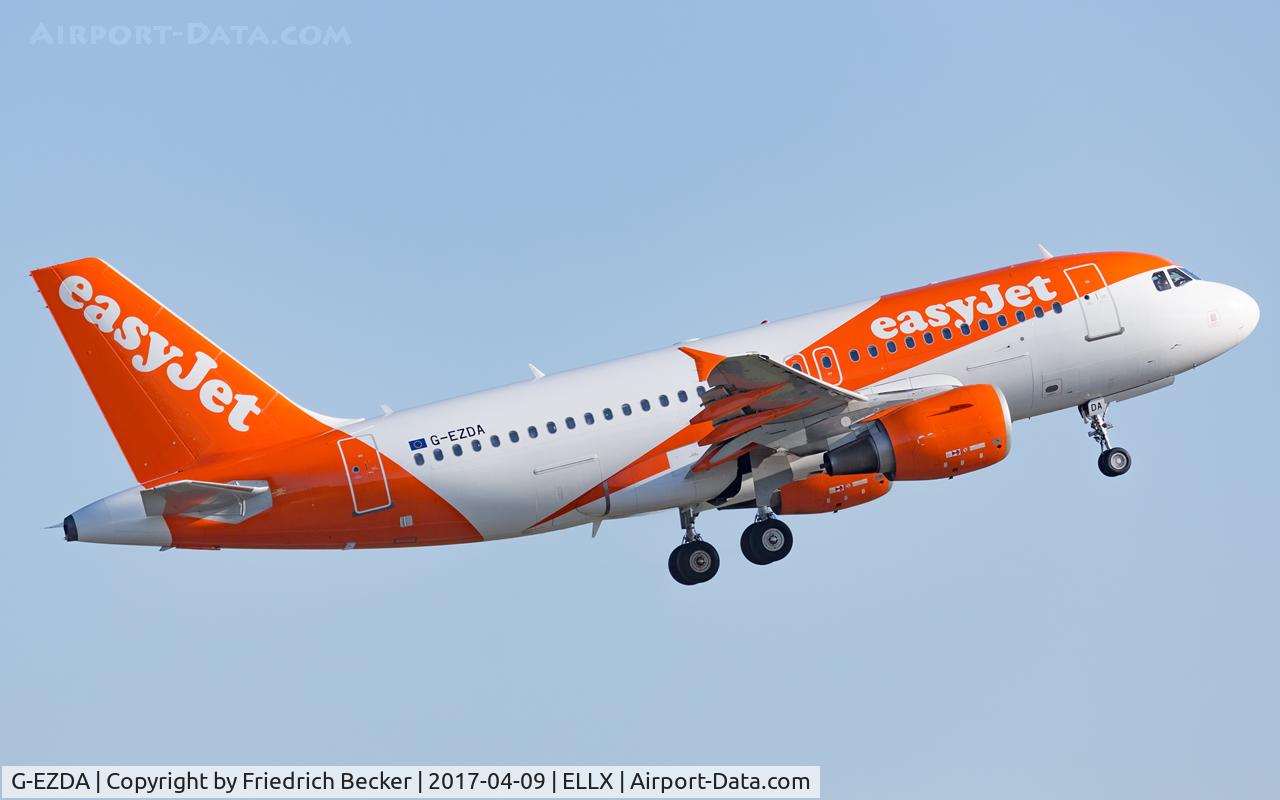 G-EZDA, 2008 Airbus A319-111 C/N 3413, departure via RW24