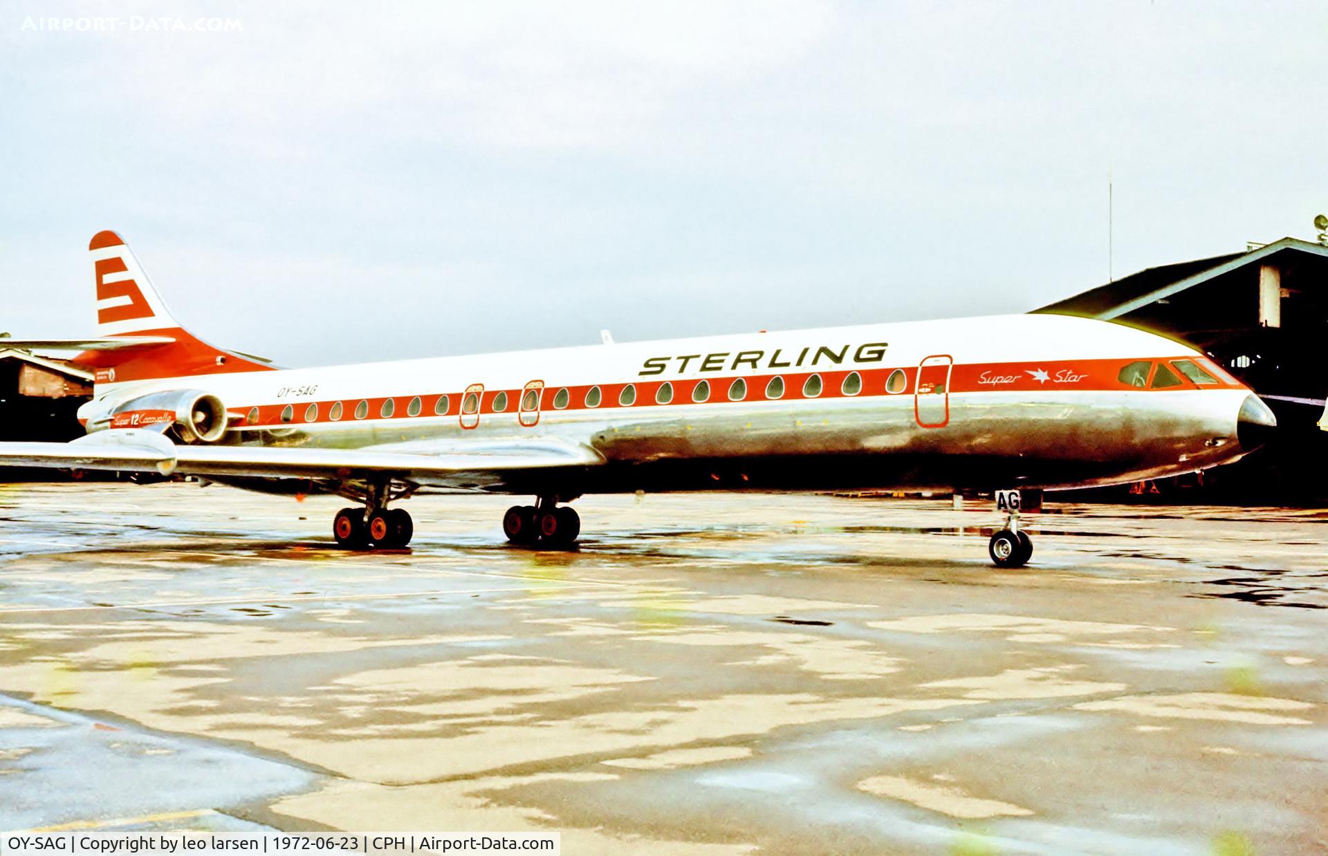 OY-SAG, 1972 Aerospatiale SE-210 Caravelle 12 C/N 276, Copenhagen 23.6.1972
