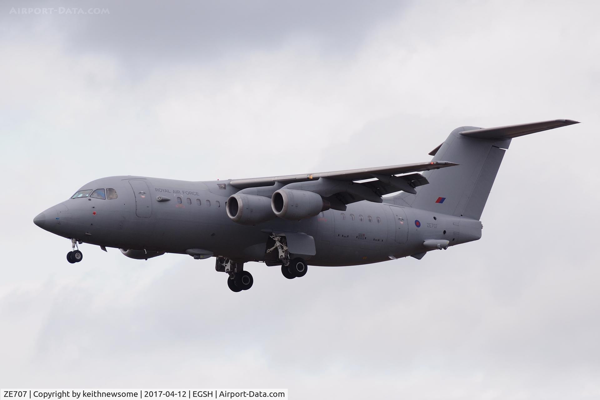 ZE707, 1991 British Aerospace BAe.146-200QC Quick Change C/N E2188, Regular Visitor.