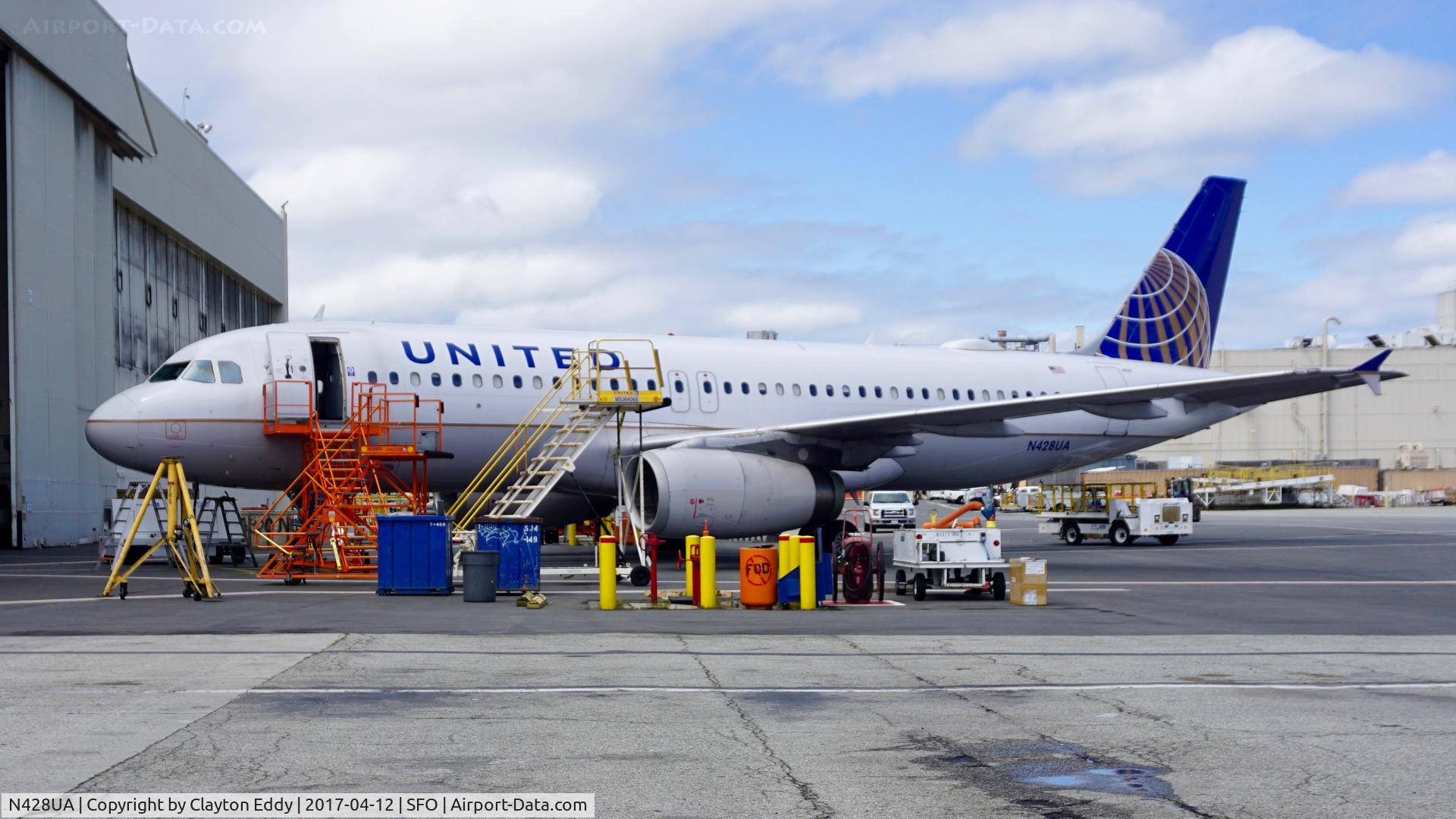 N428UA, 1995 Airbus A320-232 C/N 523, SFO 2017