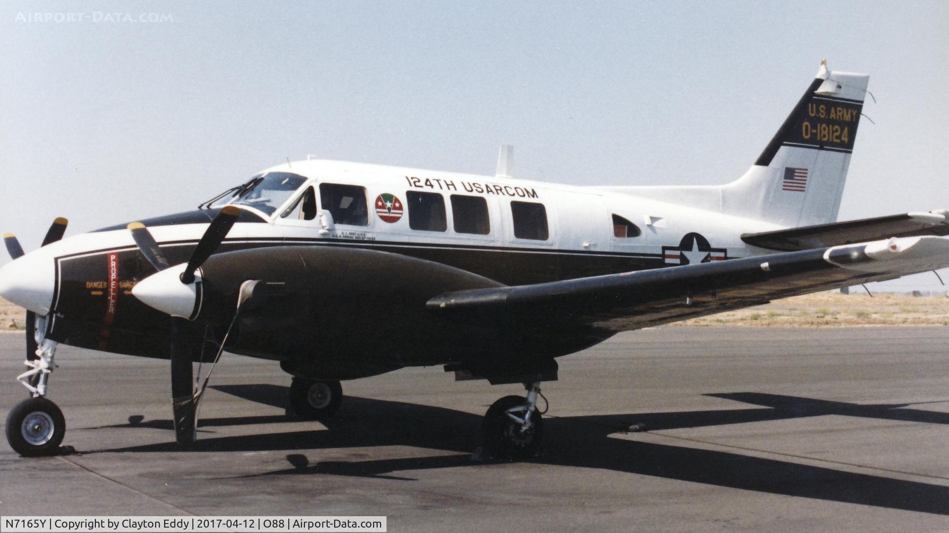 N7165Y, 1969 Beech 65-A90-1 C/N LM-120, Old Rio Vista Airport late 70's? 67-18124.