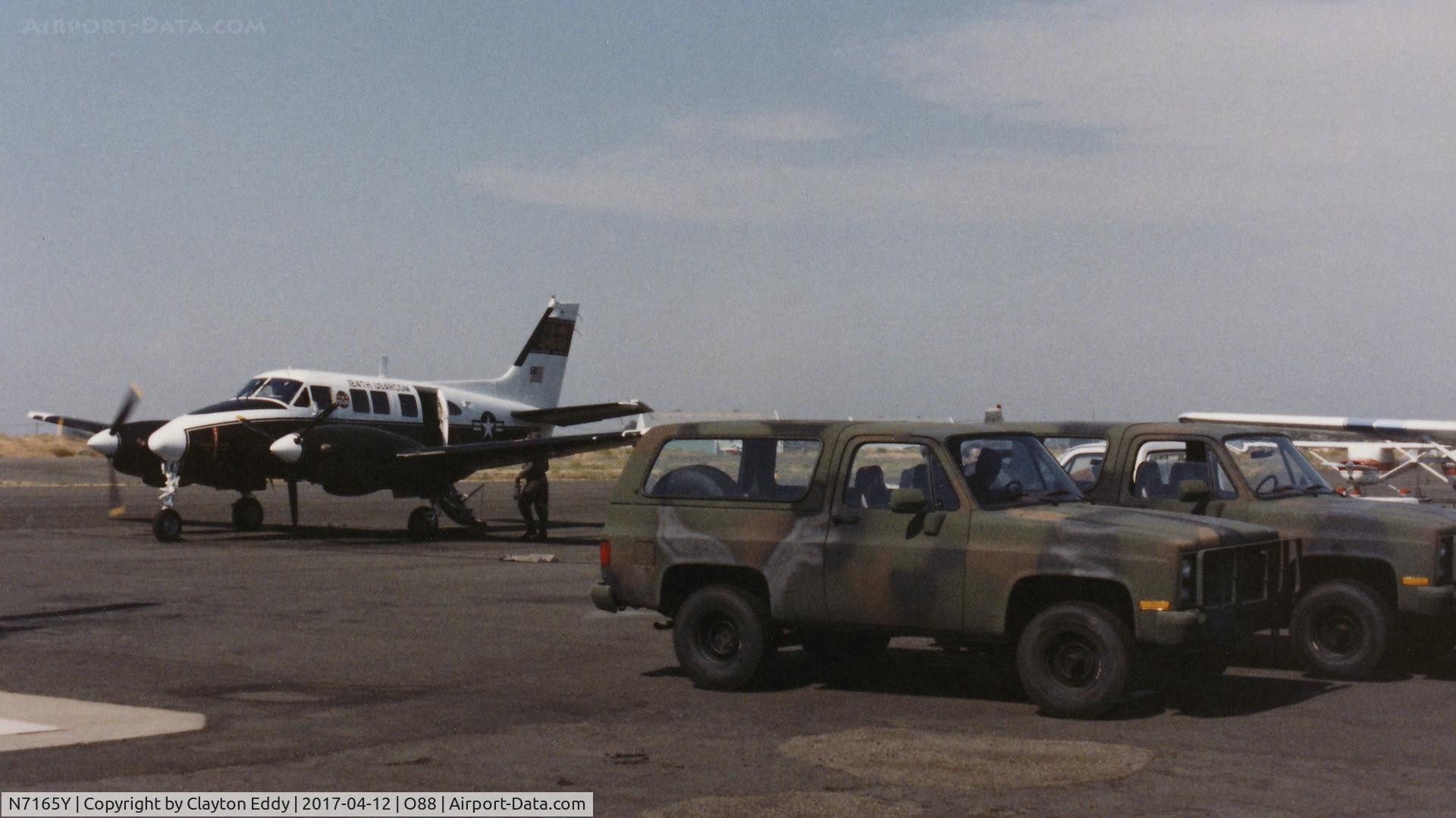 N7165Y, 1969 Beech 65-A90-1 C/N LM-120, Old Rio Vista Airport late 1970's? 67-18124.
