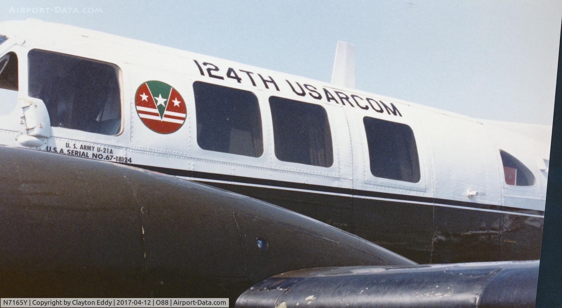 N7165Y, 1969 Beech 65-A90-1 C/N LM-120, Old Rio Vista Airport late 1970's? 67-18124.