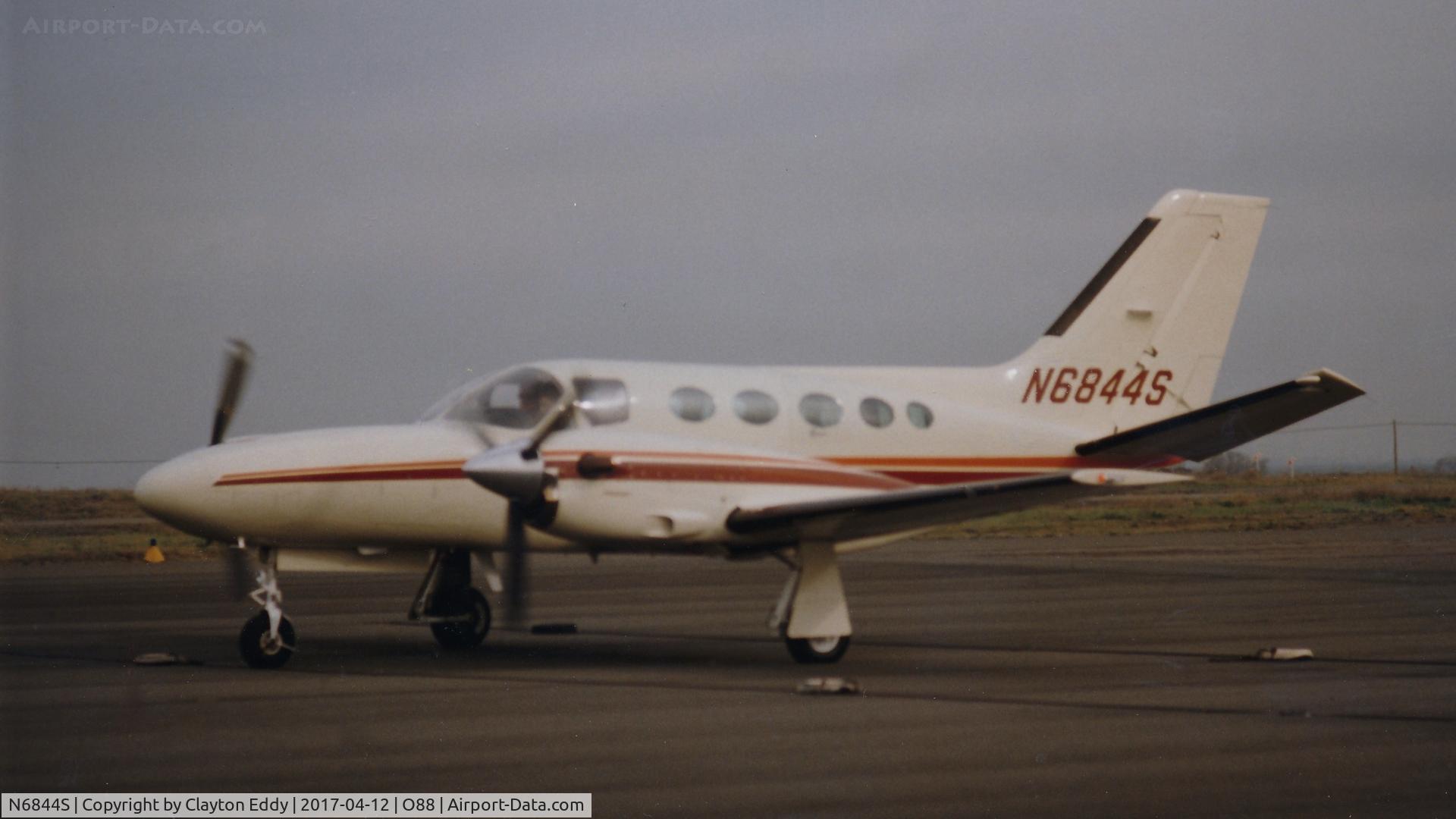 N6844S, 1981 Cessna 425 Conquest I C/N 425-0065, Old Rio Vista Airport in California 1980's