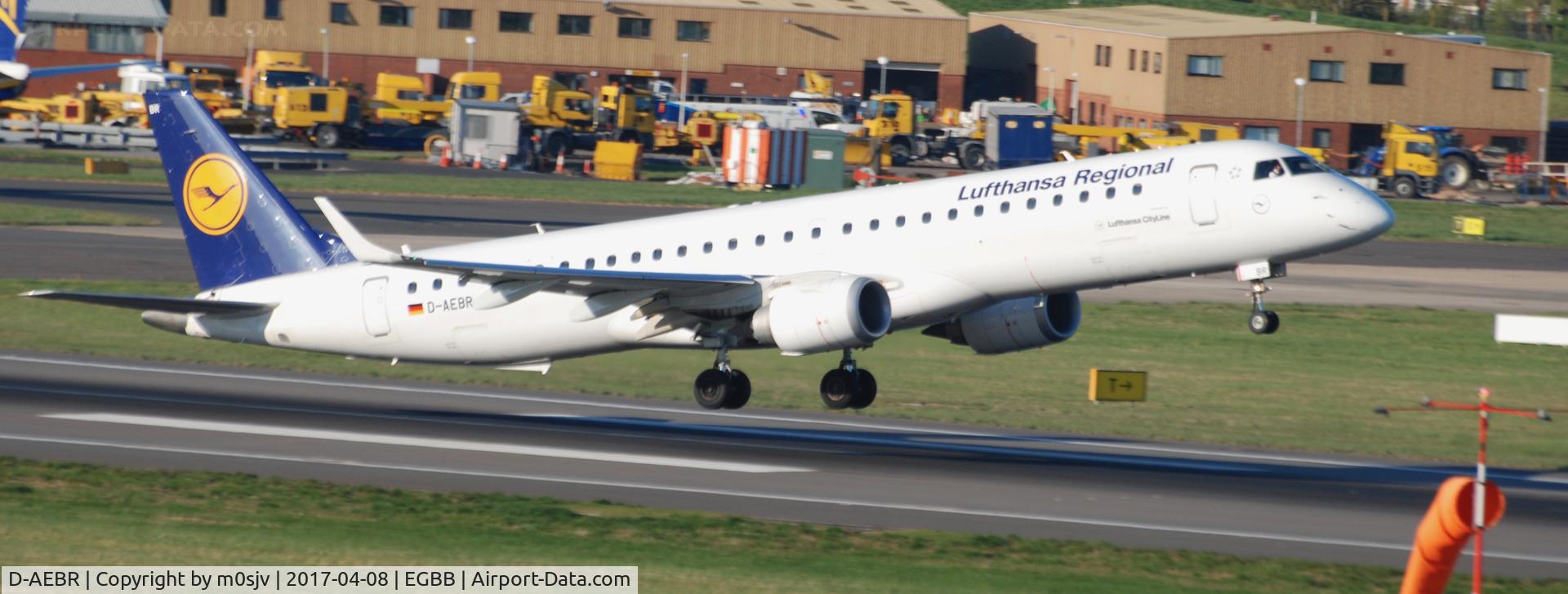 D-AEBR, 2012 Embraer 195LR  (ERJ-190-200LR) C/N 19000558, From the Car Park at EGBB