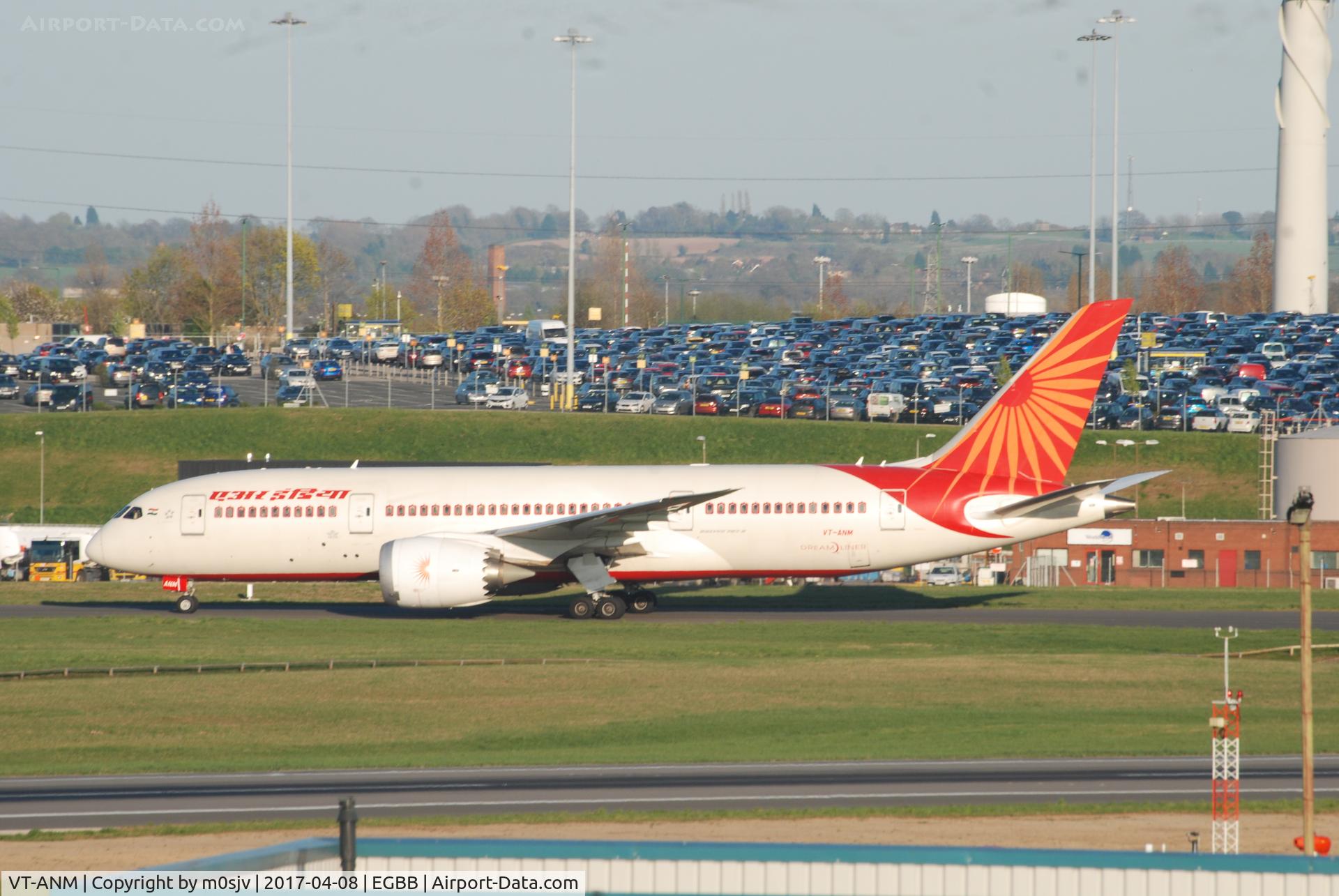 VT-ANM, 2012 Boeing 787-8 Dreamliner C/N 36284, From the Car Park at EGBB