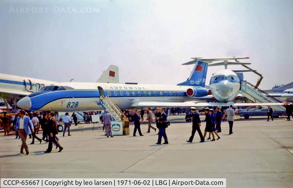 CCCP-65667, 1971 Tupolev Tu-134A C/N 1351207, Paris Air Show 2.6.1971