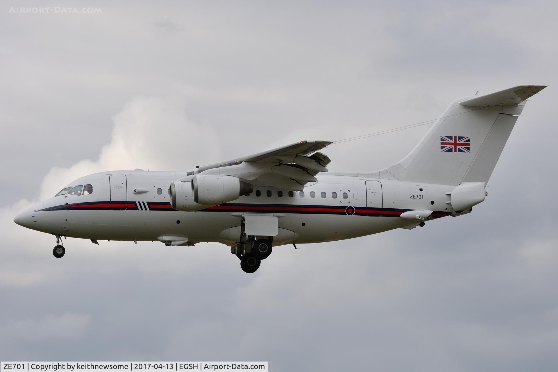 ZE701, 1985 British Aerospace BAe.146 CC.2 C/N E1029, Regular Visitor.