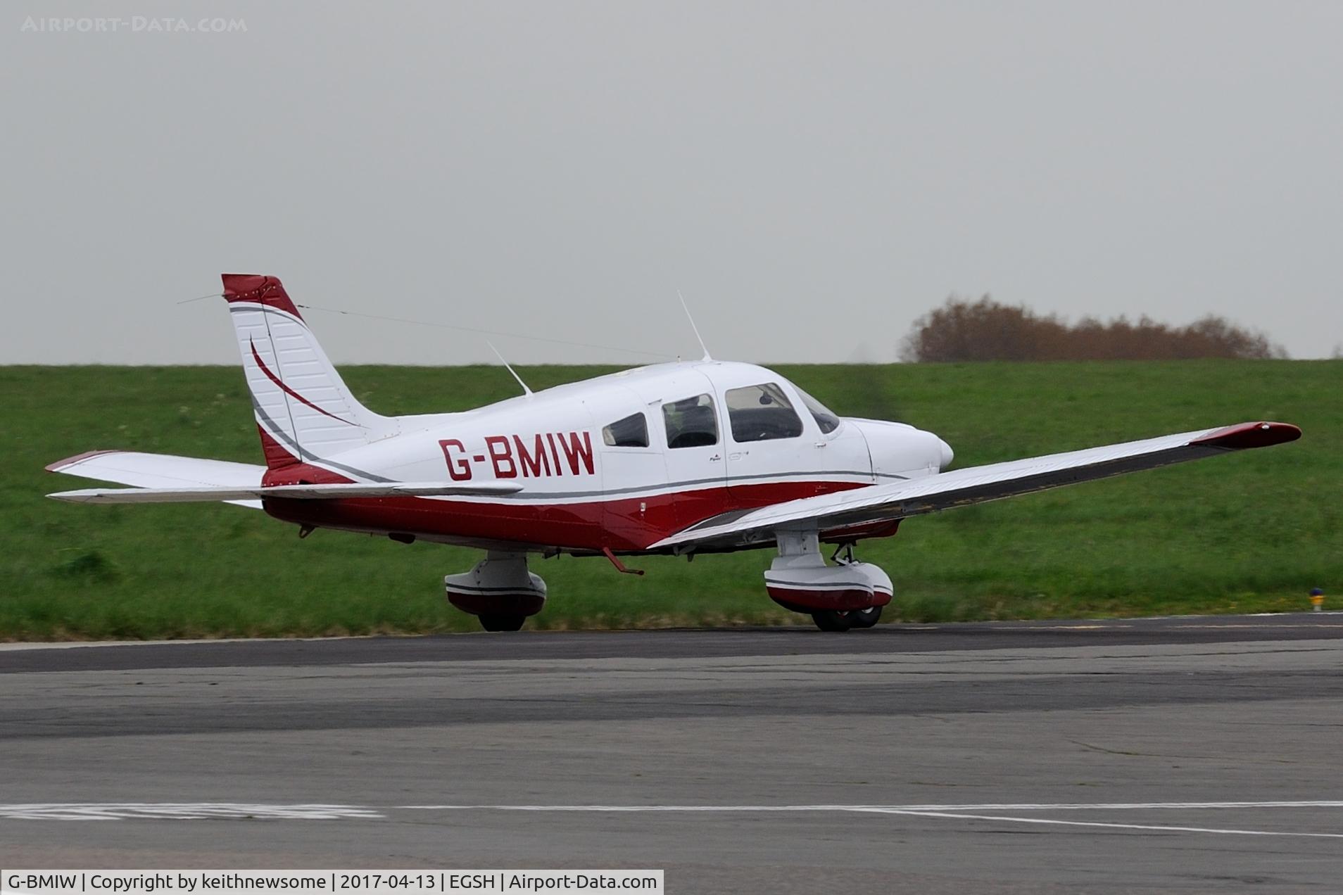 G-BMIW, 1981 Piper PA-28-181 Cherokee Archer II C/N 28-8190093, Return Visitor .... Leaving.
