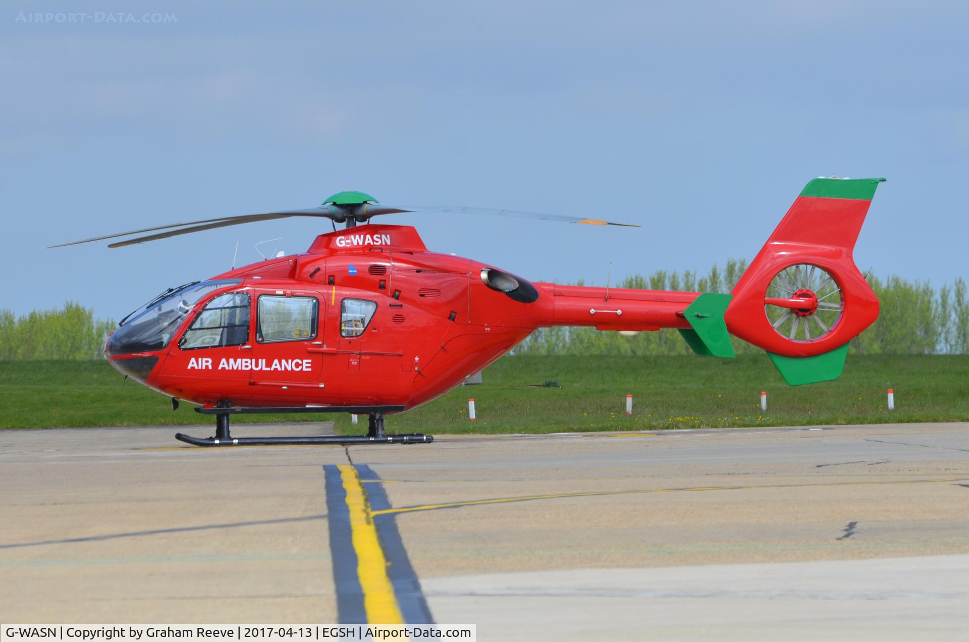 G-WASN, 2008 Eurocopter EC-135T-2+ C/N 0746, Parked at Norwich.