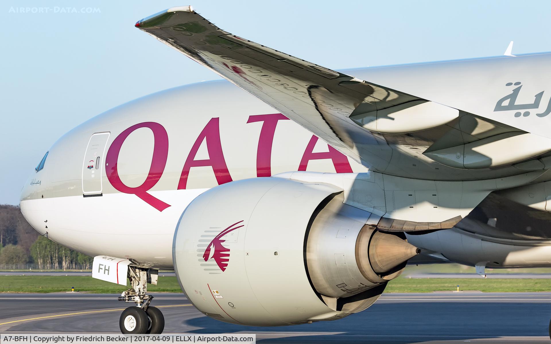 A7-BFH, 2015 Boeing 777-FDZ C/N 42298, taxiing to the cargo ramp