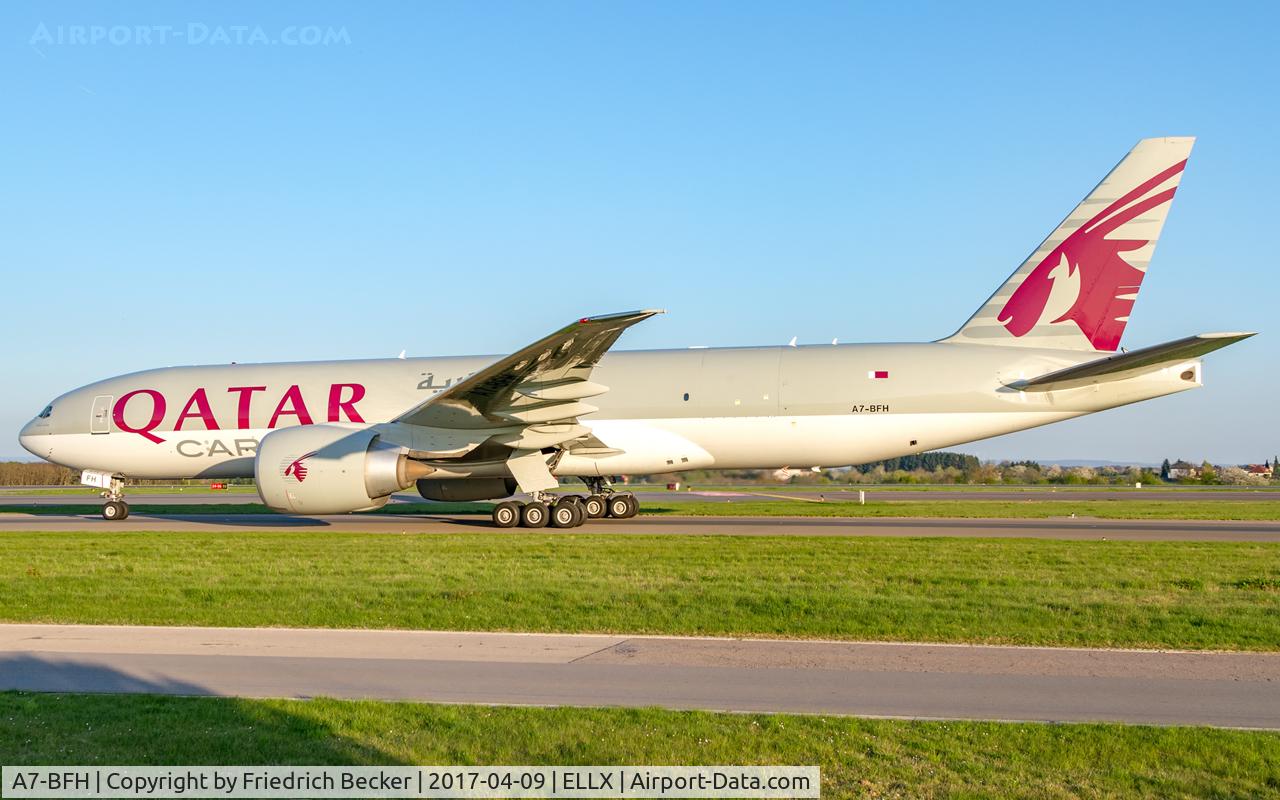 A7-BFH, 2015 Boeing 777-FDZ C/N 42298, taxiing to the cargo ramp