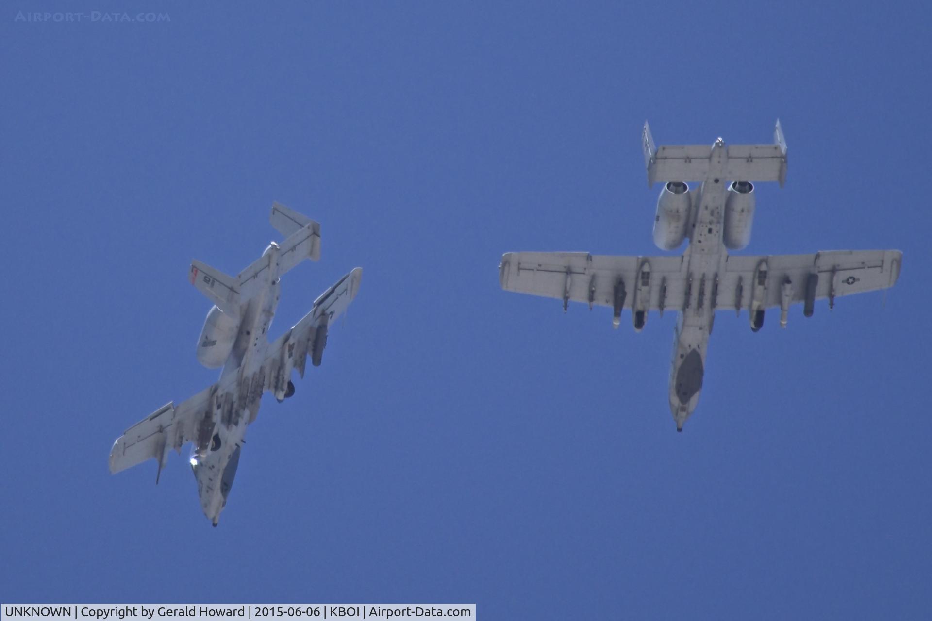 UNKNOWN, Unknown Unknown C/N Unknown, A-10Cs from the 190th Fighter Sq., Idaho ANG doing an overhead turn to the downwind.