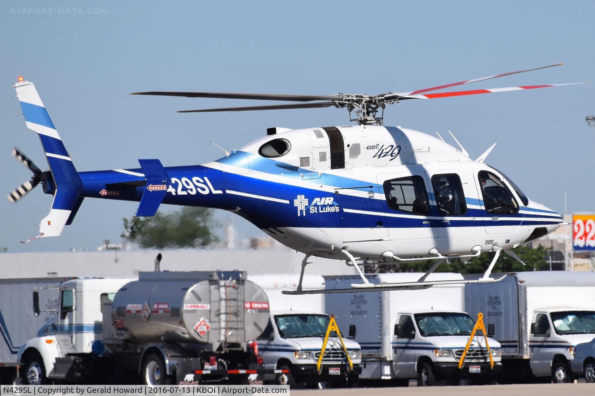 N429SL, Bell 429 GlobalRanger C/N 57007, Landing at BOI.