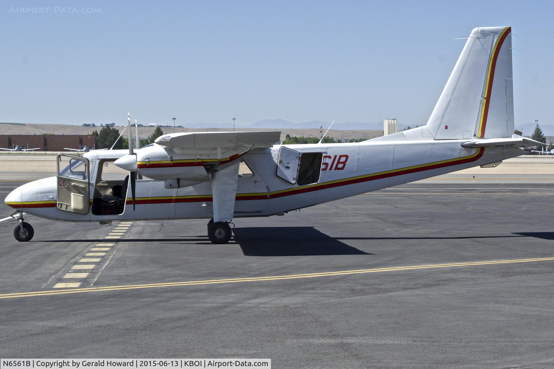 N6561B, 1976 Britten-Norman BN-2A-20 Islander C/N 520, Parked on the backcountry ramp.