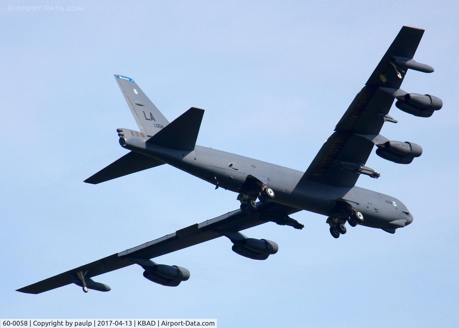 60-0058, 1960 Boeing B-52H-160-BW Stratofortress C/N 464423, At Barksdale Air Force Base.
