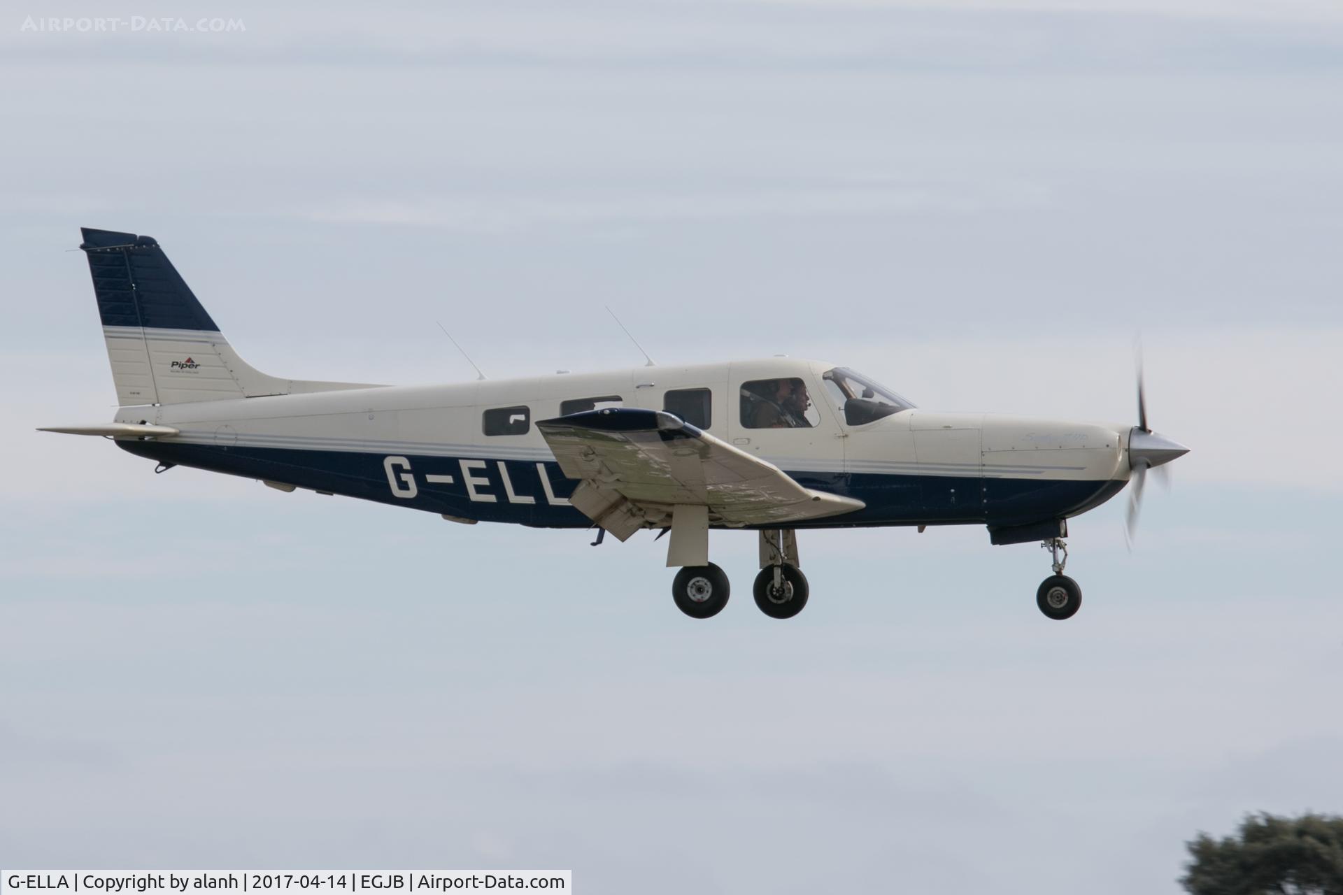 G-ELLA, 1996 Piper PA-32R-301 Saratoga SP C/N 32-46050, Landing at Guernsey